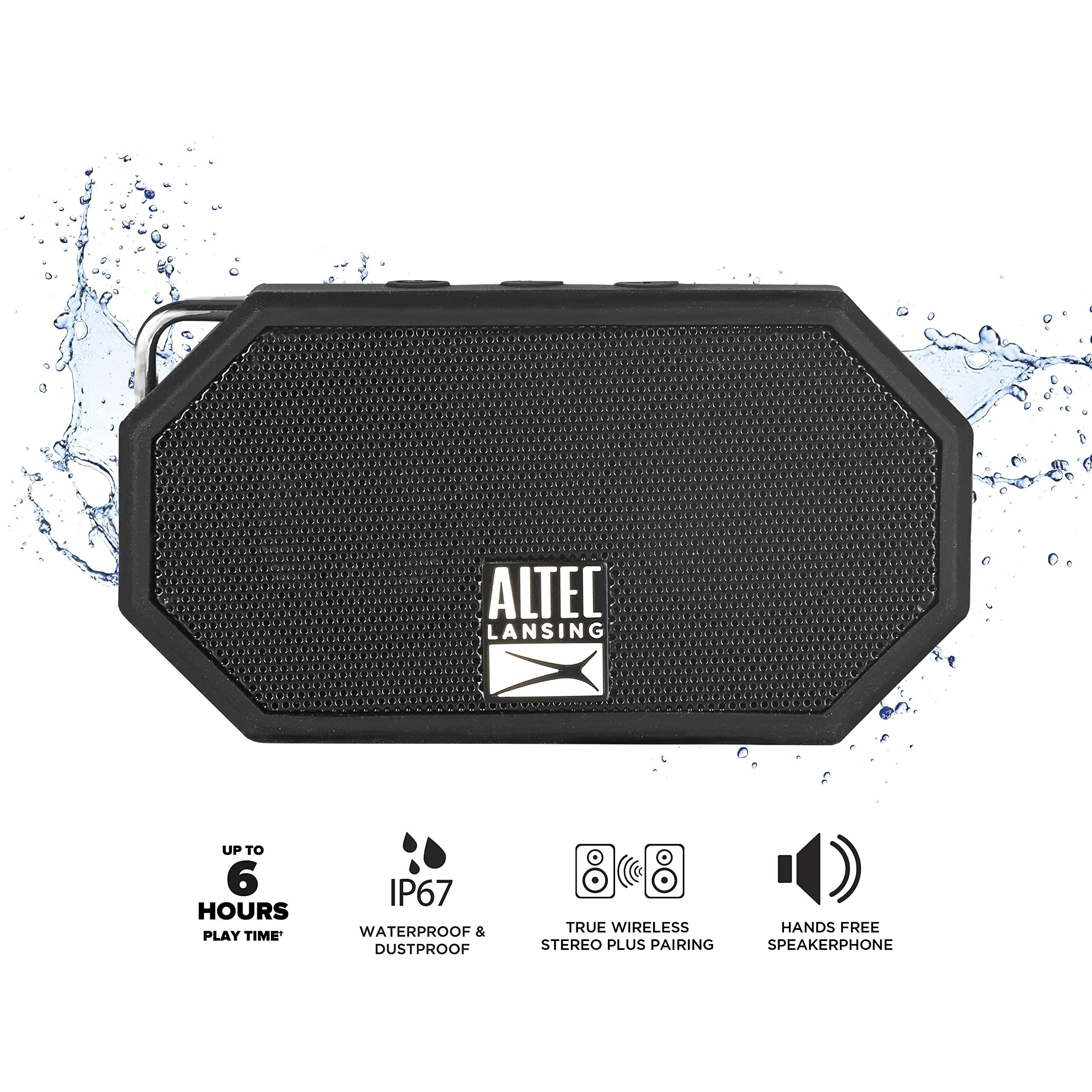 Altec Lansing Altec Lansing Mini H2O - Waterproof Bluetooth Speaker, IP67 Certified & Floats in Water, Compact & Portable Speaker for Hiking, Camping, Pool, and Beach