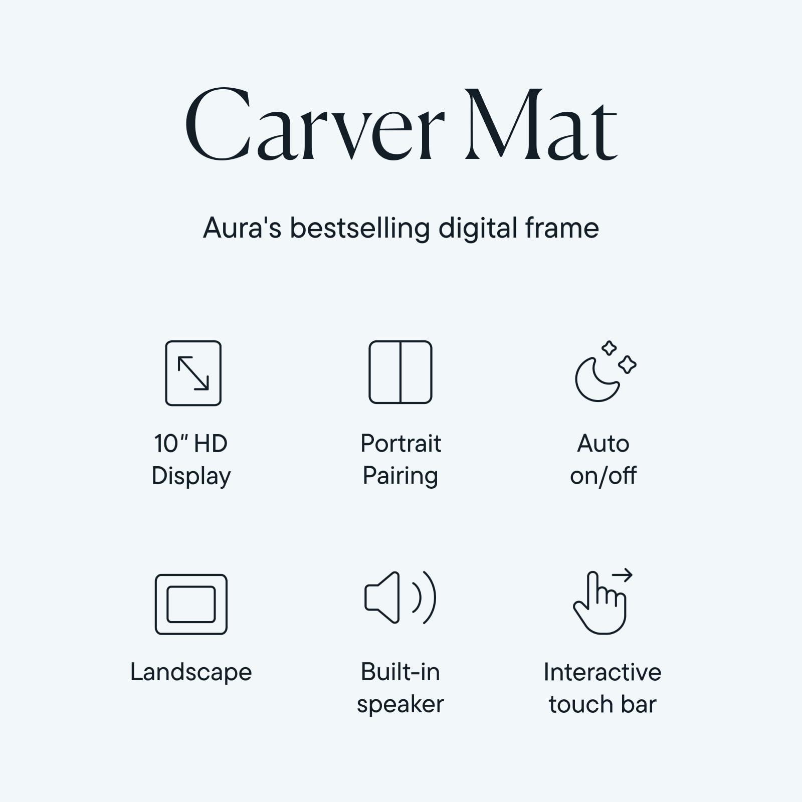 AURA Aura Carver 10.1" WiFi Digital Picture Frame | The Best Digital Frame for Gifting | Send Photos from Your Phone | Quick, Easy Setup in Aura App | Free Unlimited Storage | (Clay with White Mat)