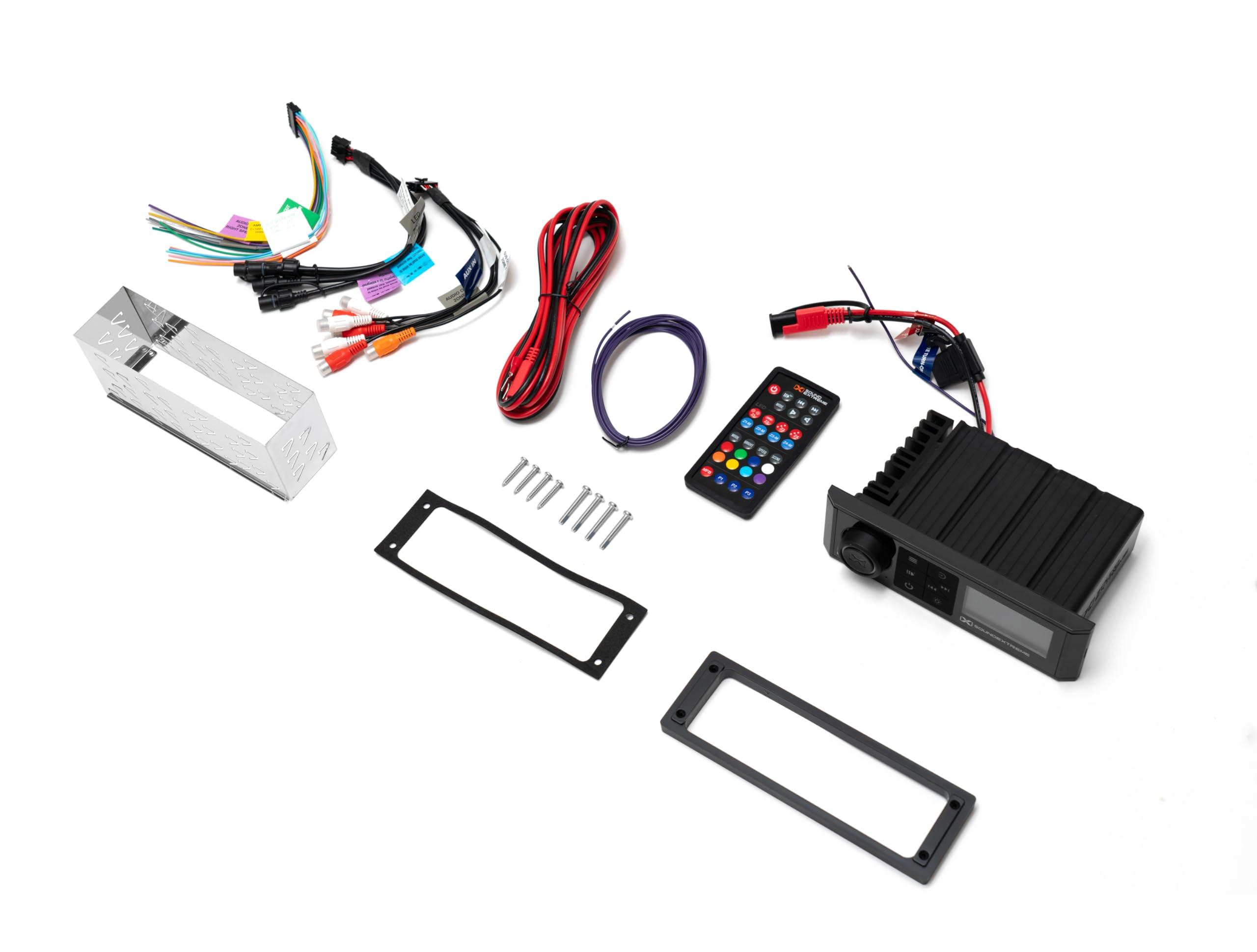 SoundExtreme SoundExtreme by ECOXGEAR Marine AM/FM Stereo Receiver 200-Watt Waterproof Bluetooth Powersports with 6.5-inch Wired Speakers Kit (DIN Style)