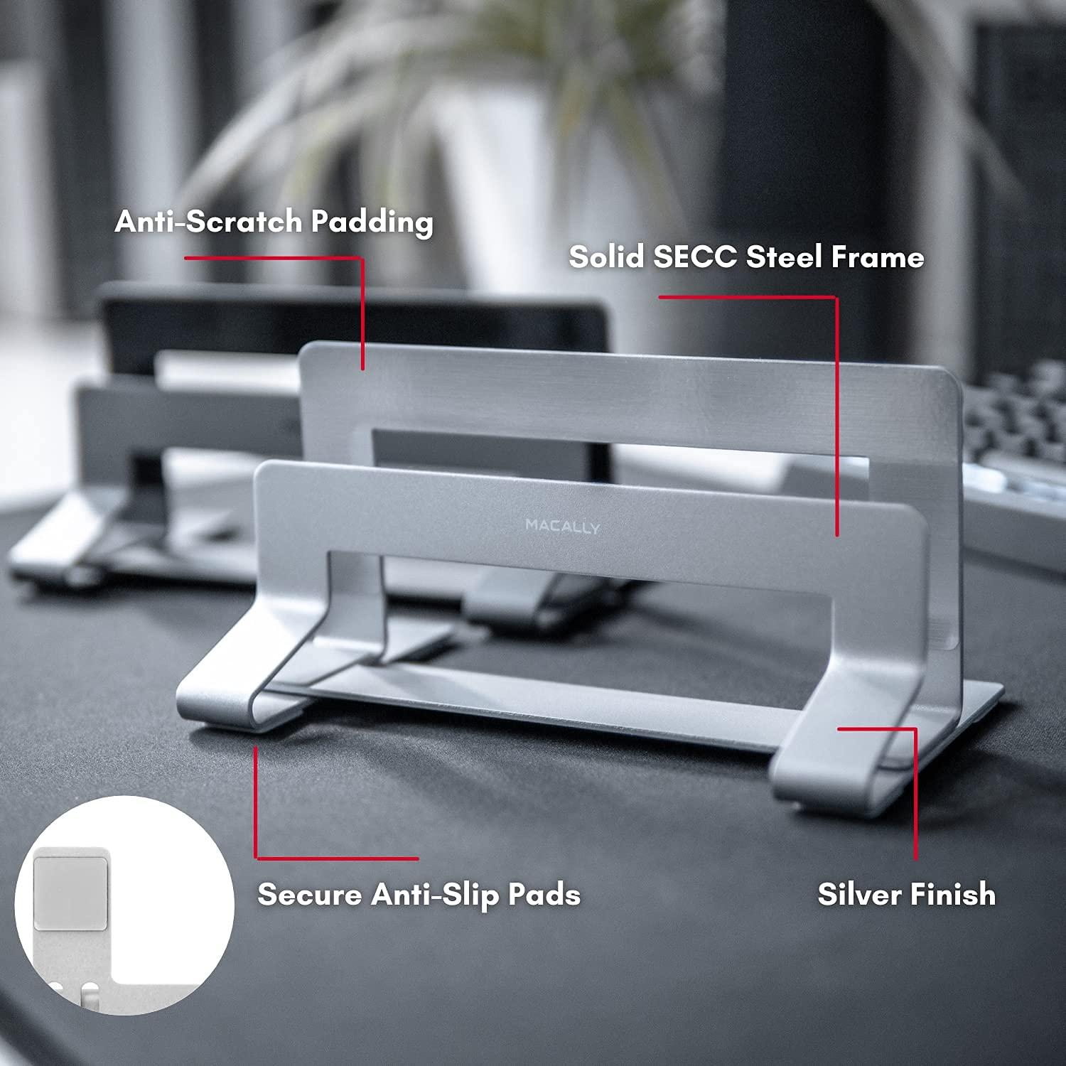 Macally Macally Compact Wired Keyboard and a Vertical Laptop Stand, Designed to Save Space