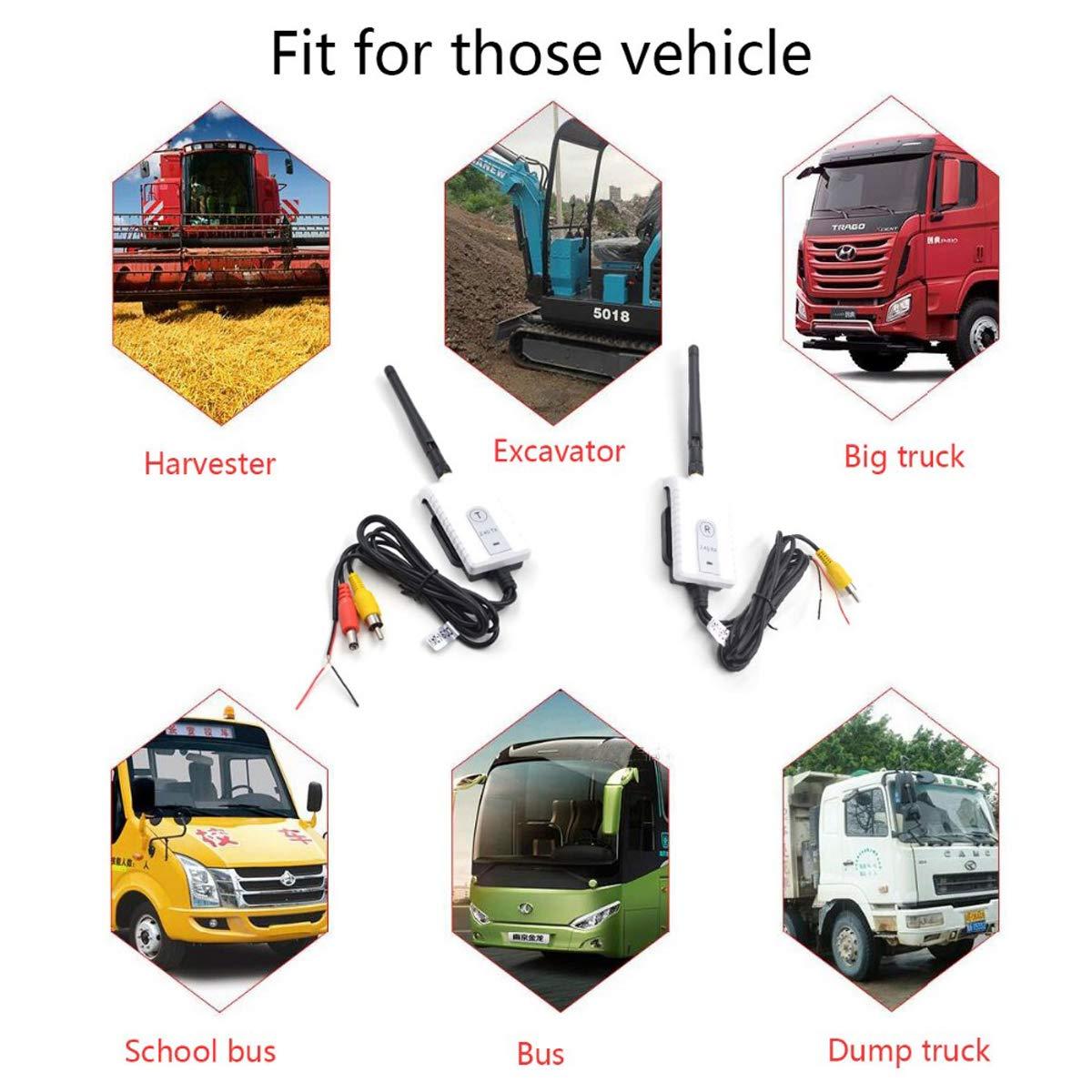 Eaglerich Eaglerich 2.4G Wireless AV Cable Transmitter and Receiver for Bus Car Video Monitor Truck Reversing Rear View Backup Camera 200m Range