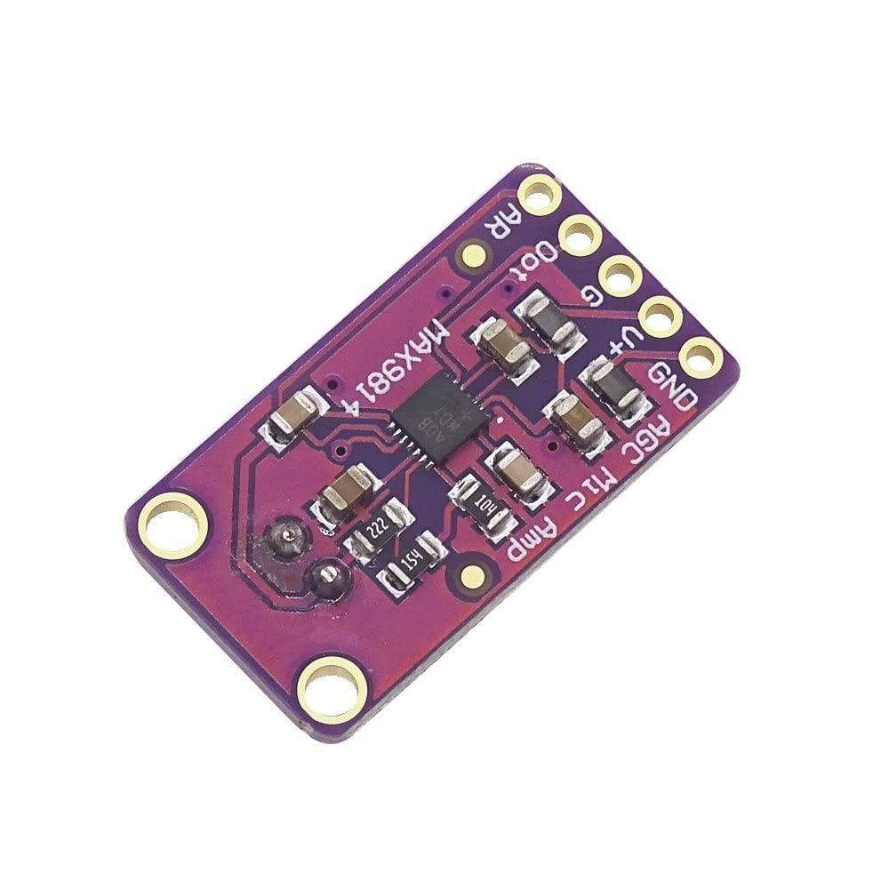 Midzooparts MAX9814 Microphone AGC Amplifier Board Module Auto Gain Control Programmable Attack and Release Ratio Low THD