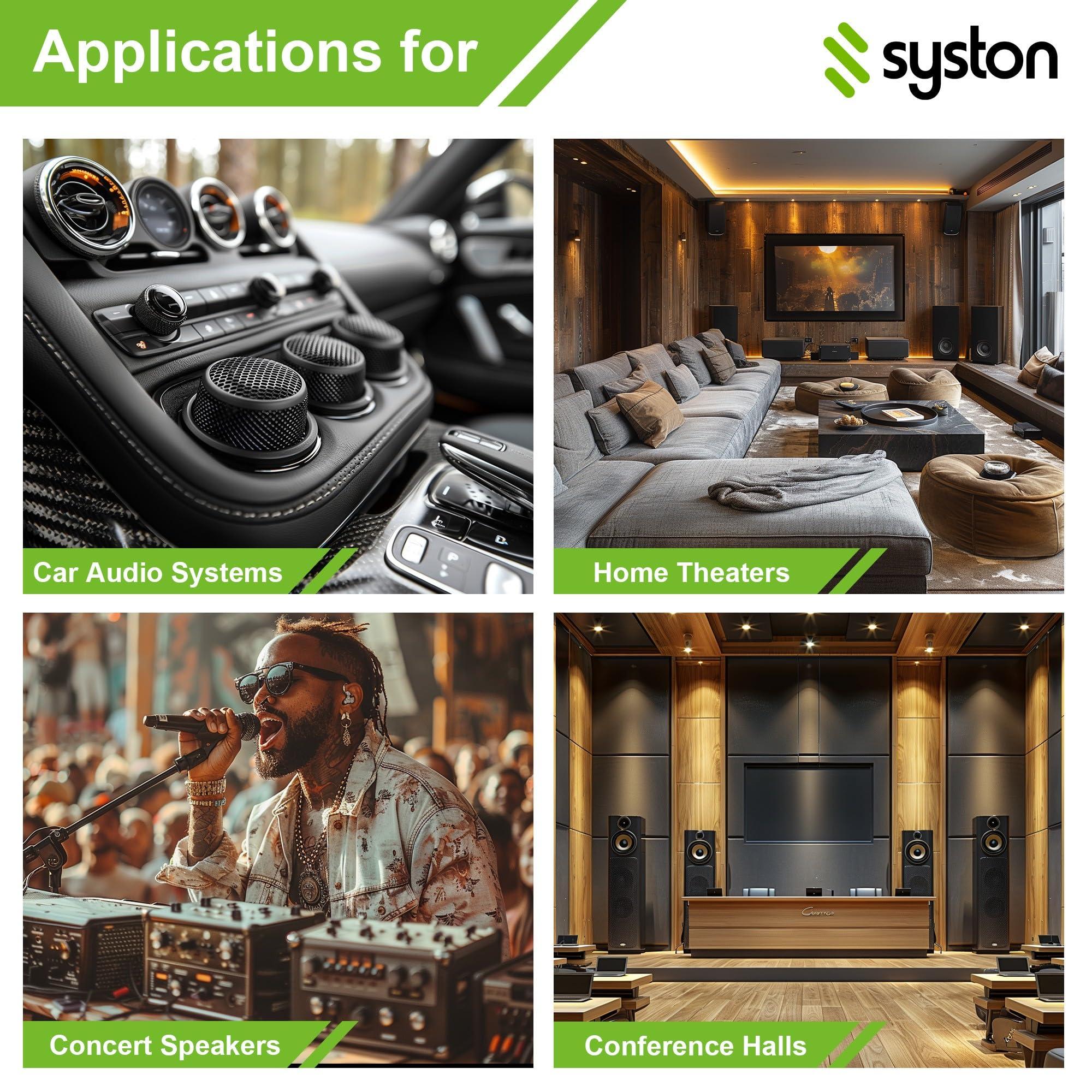 Syston Cable Technology SYSTON 14/4 Speaker Audio Cable Wire Bulk, 14AWG 4C Strand OFC - Oxygen Free Copper Conductors, CMR Riser-Rated Indoor/Outdoor UV Resistant RoHS Compliant for Home Theater Car Speakers, White 100 FT