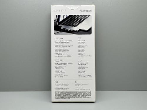 Satechi Satechi USB C Hub Multiport Adapter Pro, USB C Dongle 7 in 1 with USB4 Port, 100W PD, 4K HDMI, USB C Data, 2 USB-A, Micro/SD Card Readers, for MacBook M1 M2 M3 - Silver