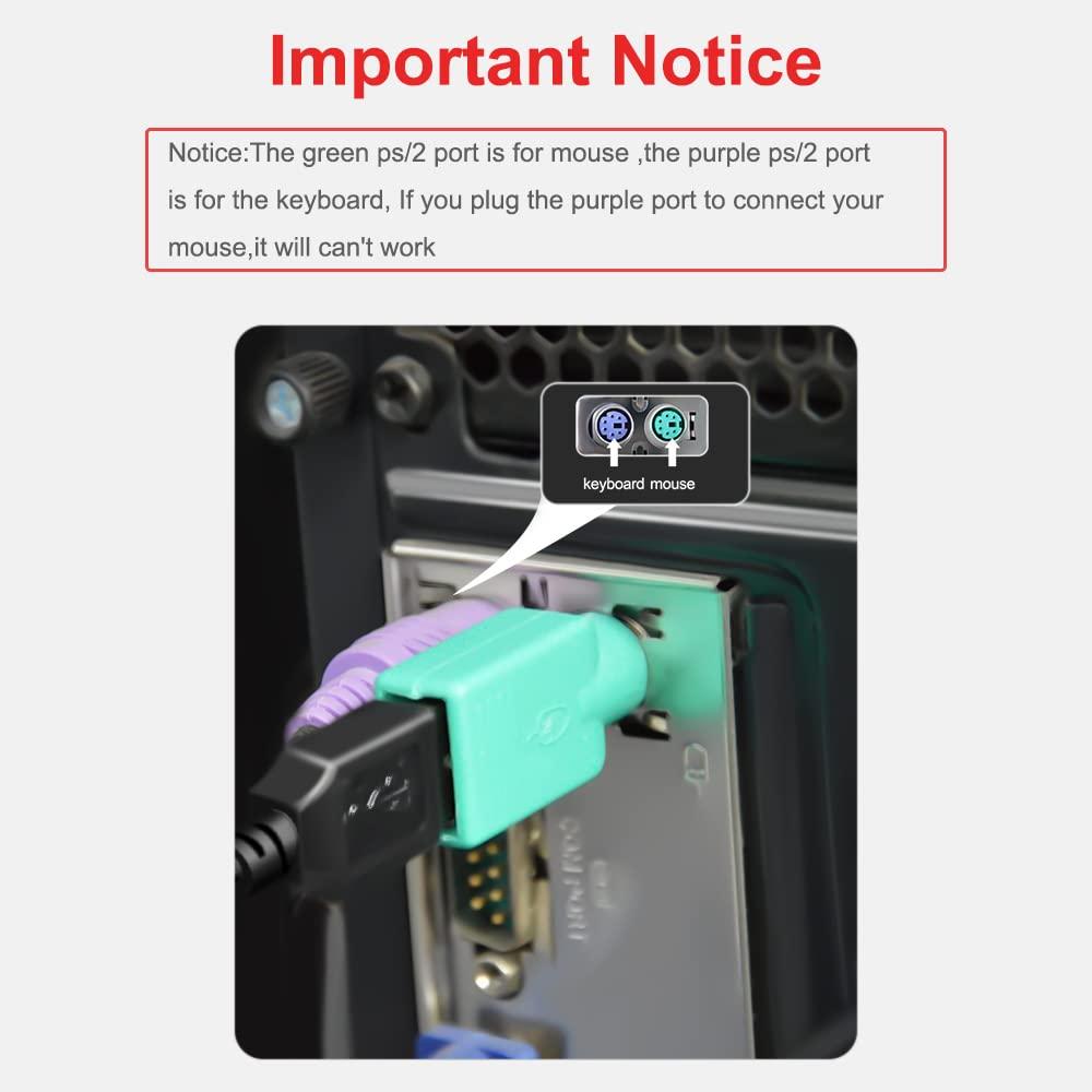 Oxsubor PS2 to USB Female,PS/2 Male Converter Changer Adapter for Wired Mouse 2pcs by Oxusbor(Notice:Can\'t Match All Motherboard,Have Matching Problem)