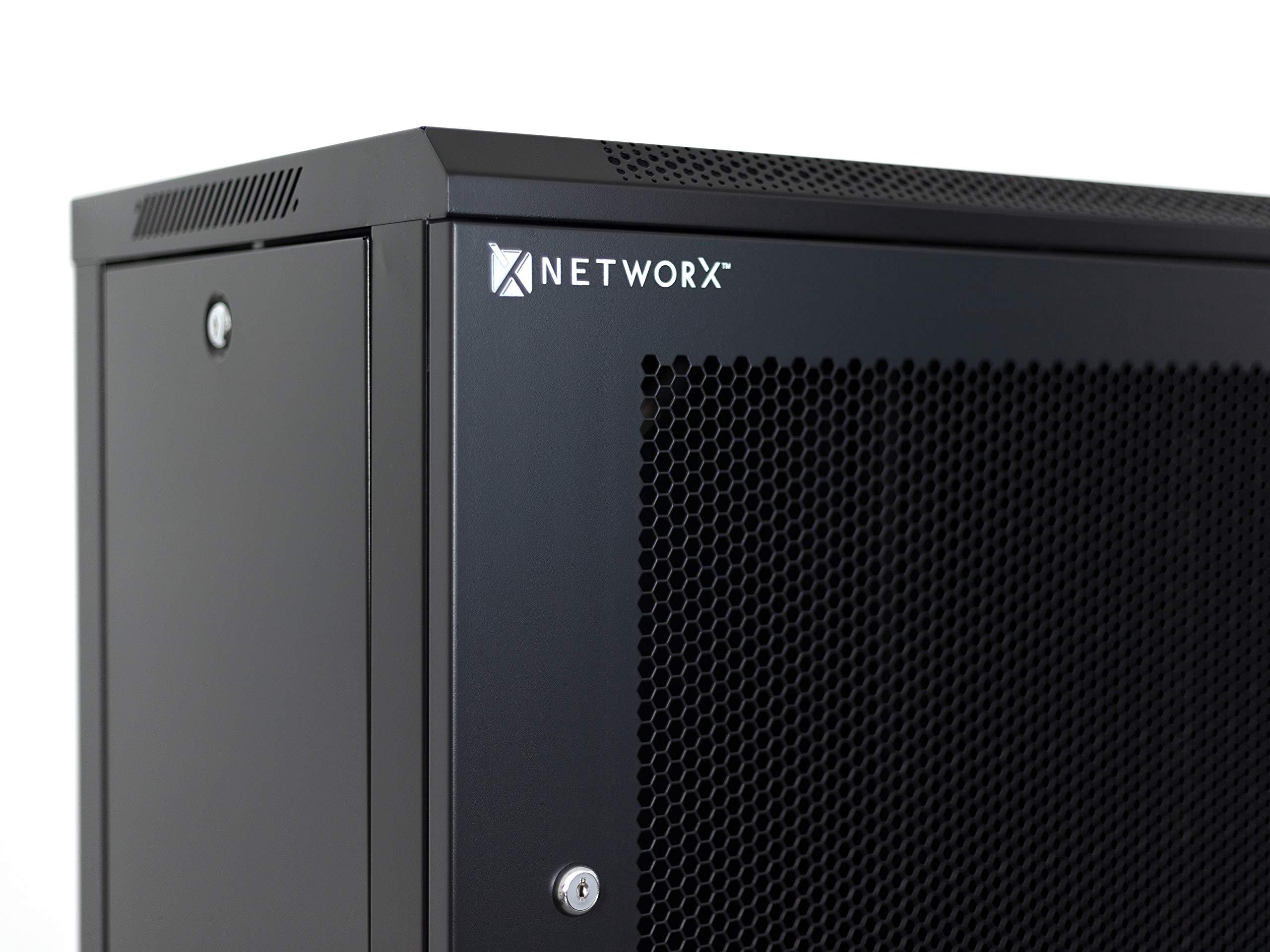 Networx® Networx 6U Wall Mount Server Cabinet - 18 Inch Depth, Vented Door, Flat Packed