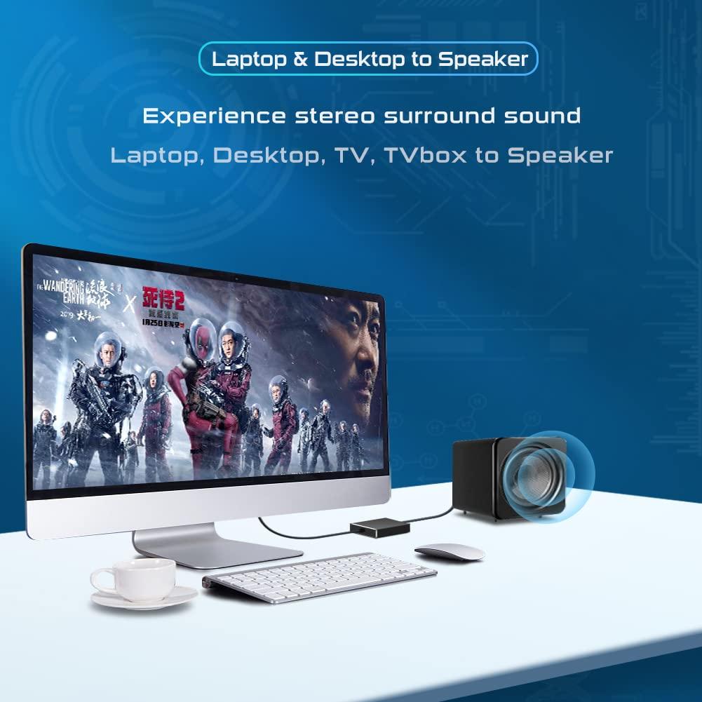 RYXN RYXN USB to Optical Spdif Toslink & 3.5mm Audio Adapter Converter, Support USB-A & USB-C Type-C Port, for PS5 PS4 NS Laptop Phone to Sound bar Speakers