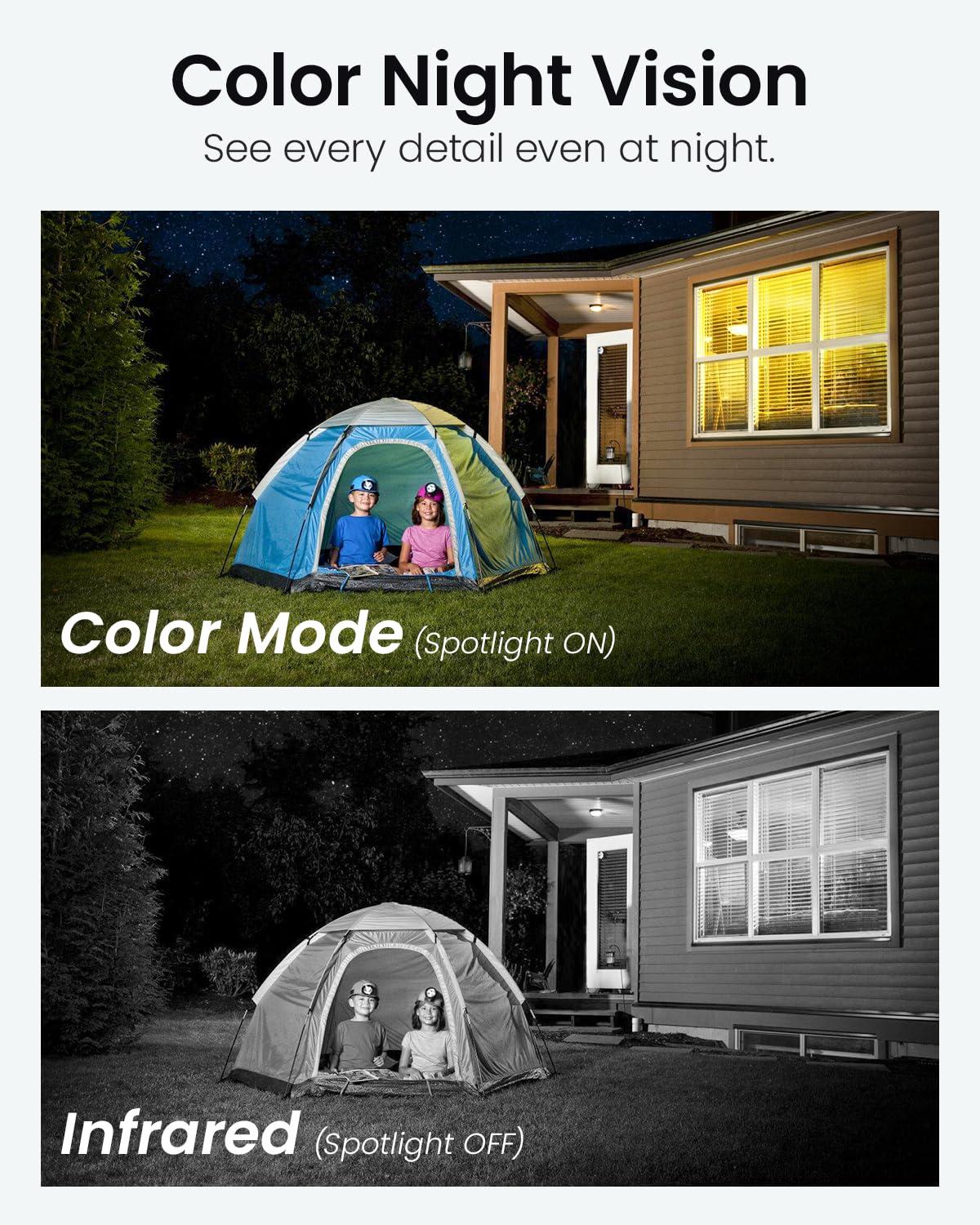 DEKCO DEKCO 2K Security Camera Outdoor 2Packs, WiFi Outdoor Security Cameras Pan-Tilt 360 View, 3MP Surveillance Cameras with Motion Detection and Siren, 2-Way Audio, Full Color Night Vision, Waterproof