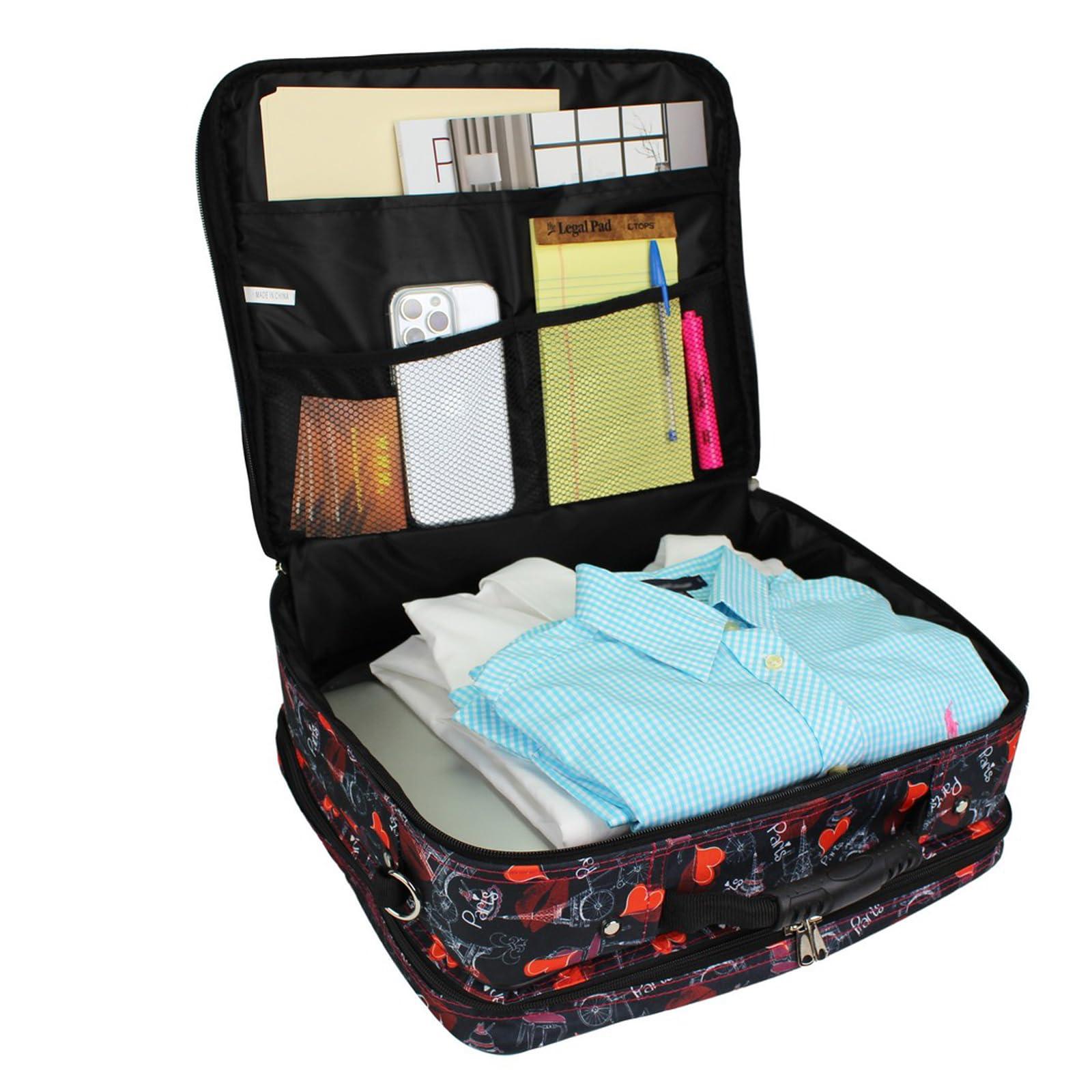 World Traveler World Traveler Rolling 17-Inch Laptop Briefcase Computer Case, Paris Black, One Size