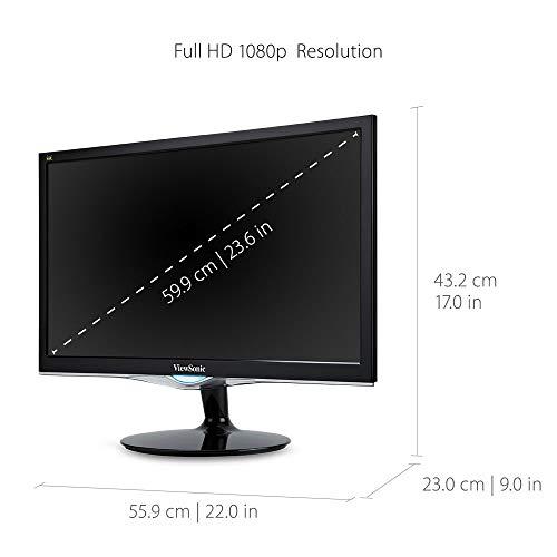 ViewSonic ViewSonic VX2452MH 24 Inch 2ms 60Hz 1080p Gaming Monitor with HDMI DVI and VGA inputs, Black