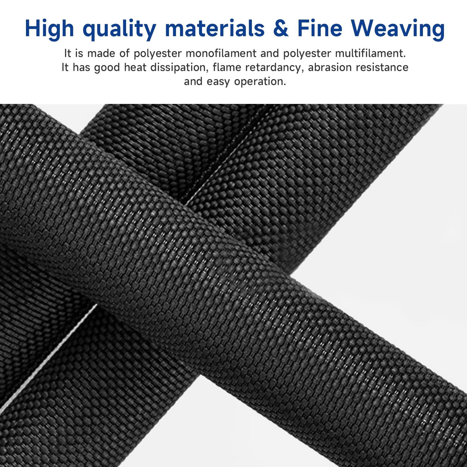 BuyUneed Braided Split Wire Loom Wrap Cable Sleeve Tube Harness Lot Sheathing Management Organize (3/8"-28ft)