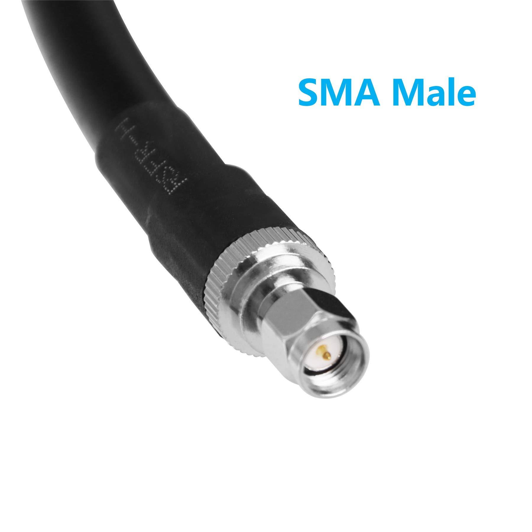 GEMEK GEMEK 50ft SMA Male to N Male Cable, Low Loss S-MR400 Extension Coaxial for 3G 4G 5G 6G LTE ADS-B Ham GPS WiFi RF Radio to Antenna or Surge Arrester Use (50 Ohm Not for TV)