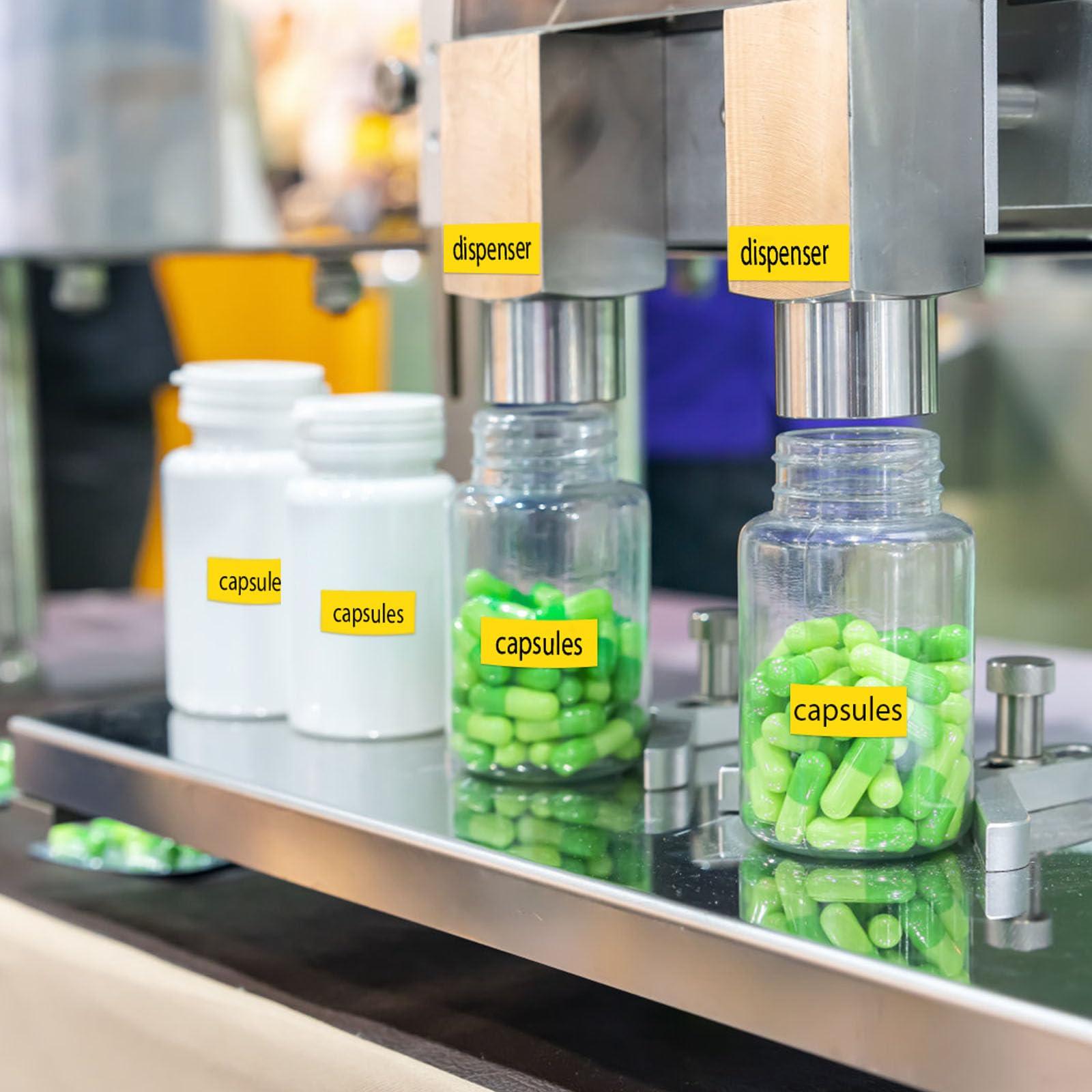 KCMYTONER KCMYTONER 5 Pack Compatible for Dymo 1868772 3/4\" x 23 ft (19mm x 7m) Black on Yellow All-Purpose Vinyl Labels Replacement for Rhino XTL-300 XTL-500 Label Makers