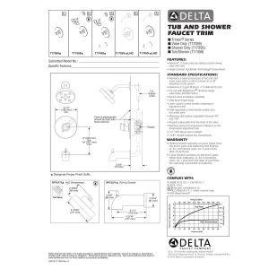 DELTA FAUCET Delta Faucet T17459-SSLHD Trinsic 17 Series MultiChoice Tub/Shower Trim Less Showerhead, Stainless