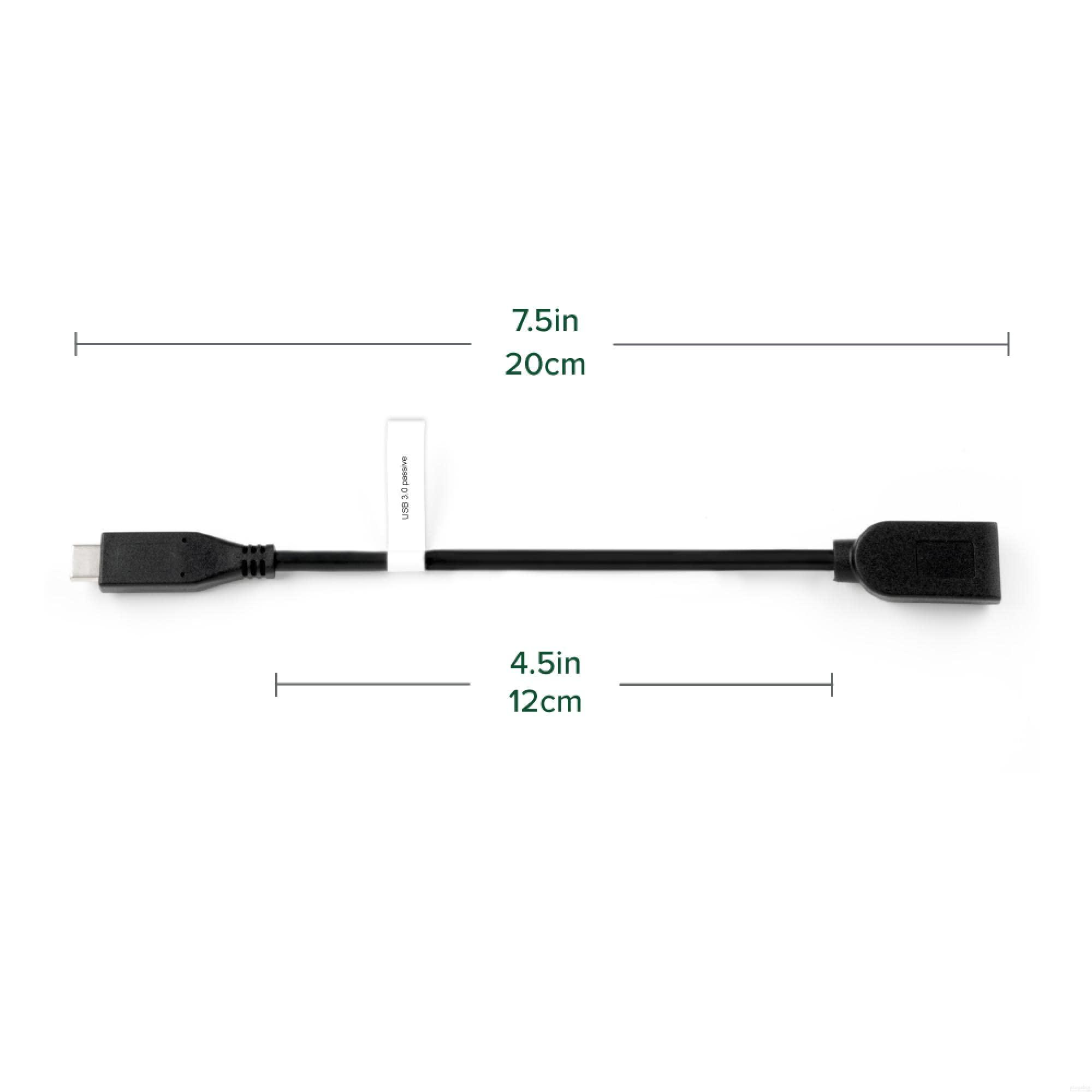 Plugable Plugable USB C to USB Adapter Cable with Driverless Technology, Enables Connection of USB Type C Laptop, Tablet, or Phone to a USB 3.0 Device (8 inch / 20 cm)