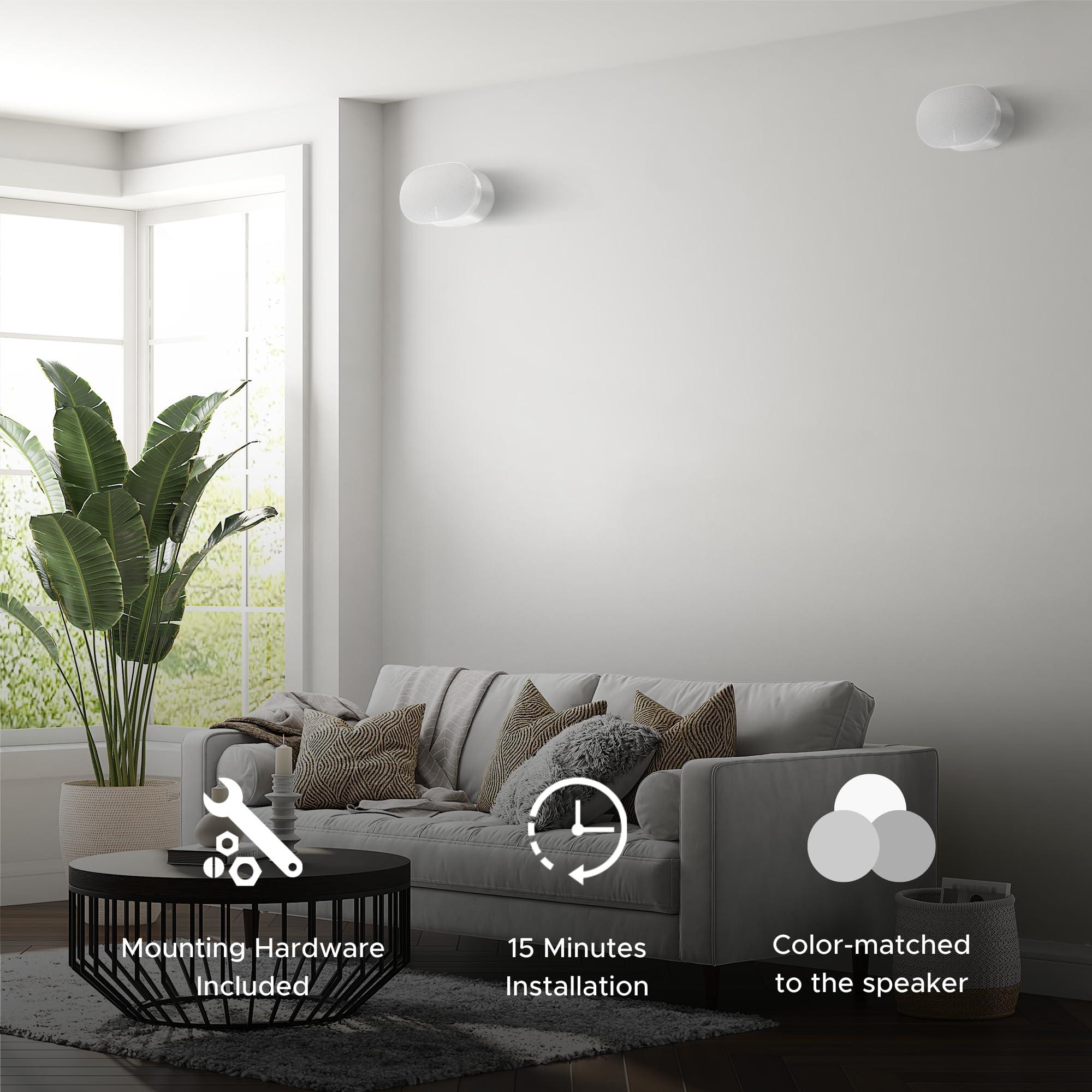 Sound Bass ERA300 Wall Mount Bracket, Tilt and Swivel, White, Twin (2pcs), Compatible with Sonos ERA 300, Effortless Installation, Includes Mounting Kit, Double, Pair