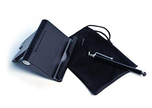 CTA Digital CTA Digital Travel Kit with Foldable Stand, Microfiber Pouch and Stylus for Tablets and Smartphones, Including iPhone 11, iPhone 11 Pro, iPhone 8, iPhone X, iPad Mini 5 & More (PAD-TKS)