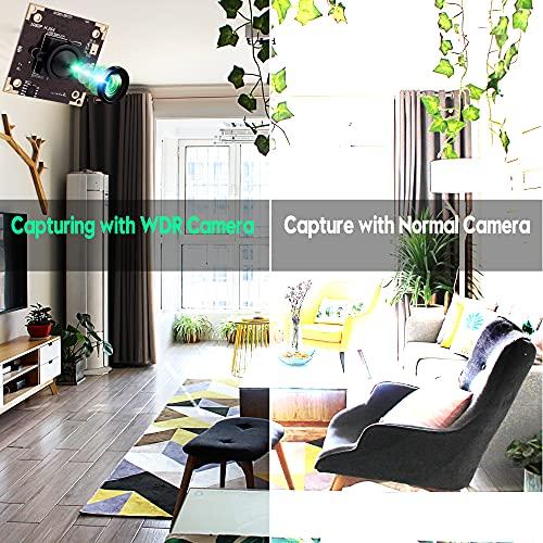 ELP ELP USB Camera WDR H.264 3megapixel 1536p Camera Module for Computer,3mp AR0331 Camera Module with Microphone Mini UVC USB2.0 Webcam Board,WDR 100db 3.7mm Pinhole Hidden USB Camera Module for Most OS