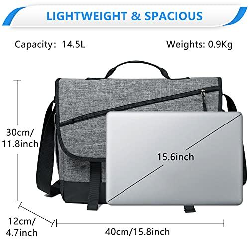 VASCHY VASCHY Messenger Bag for Men, Fashion Water Resistant Laptop Satchel Crossbody Shoulder Side Bag Briefcase for Men and Women for Work,School,Business Gray