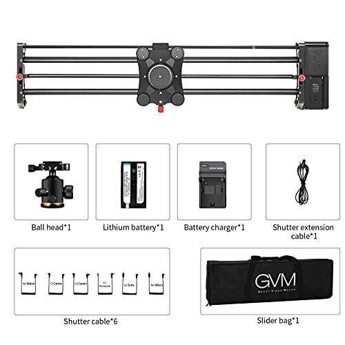 GVM Great Video Maker GVM Motorized Camera Slider,31" Wireless Carbon Fiber Dolly Rail Camera Slider with APP Control, Motorized Time Lapse and Video Shot Follow Focus Shot and 120 Degree Panoramic Shooting