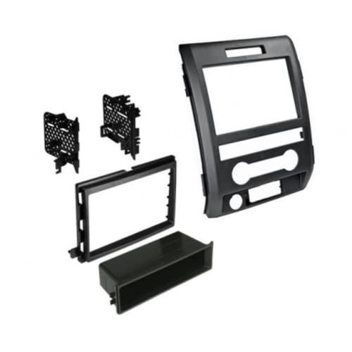 American International American International Single or Double DIN Radio Complete Dash Kit, 2009-2014 Ford F-150 with Antenna Adapter, Harness Compatible for All Trim Levels (Black with Sterring Wheel Controls)