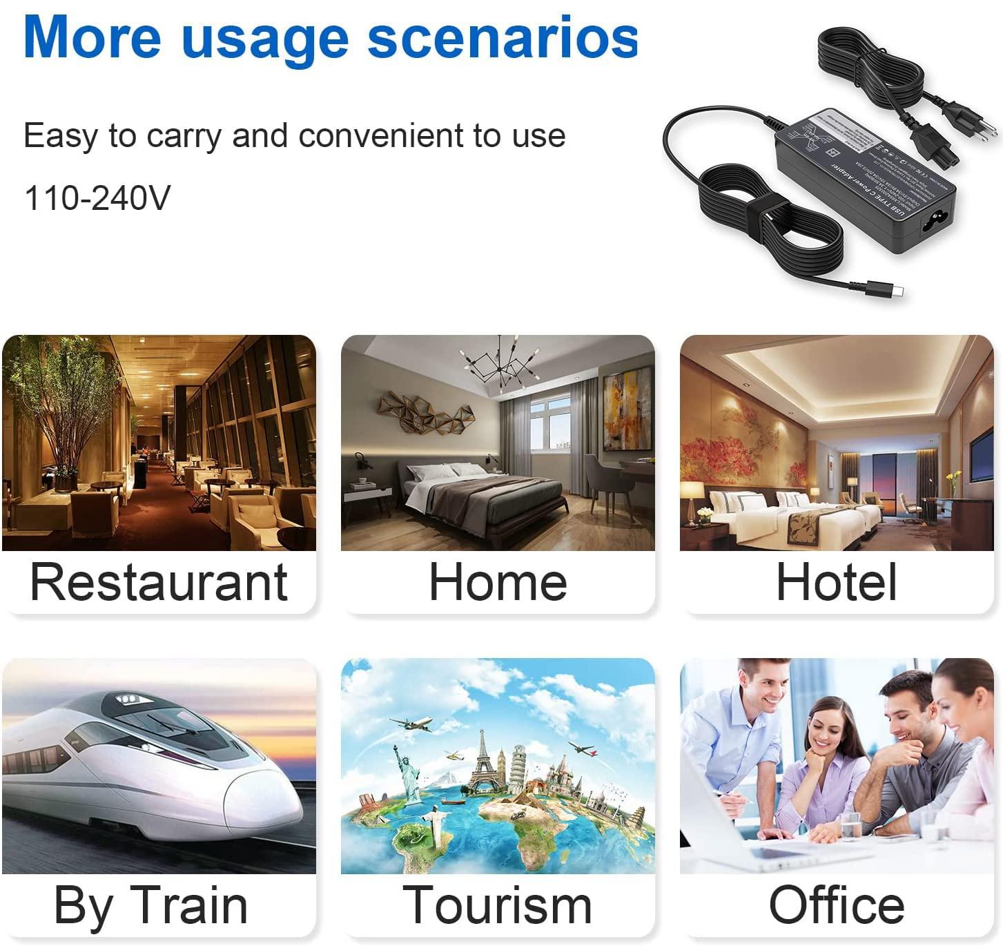 GERVGHS 65W USB C Charger,for LG Gram 17 16 15 Series 17Z90Q 16T90Q 17Z90P 16Z90P 15Z90Q 16T90P 17Z95P 14Z90Q 17Z90S 17Z90R Type C Fast Power Cord