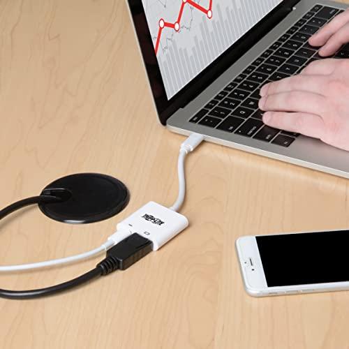 Tripp Lite Tripp Lite USB-C to DisplayPort Adapter Cable, USB C to DP Converter Cable with Equalizer, 8K UHD, HDR, PD Charging 60W, 6in, White (U444-06N-DP8WC)