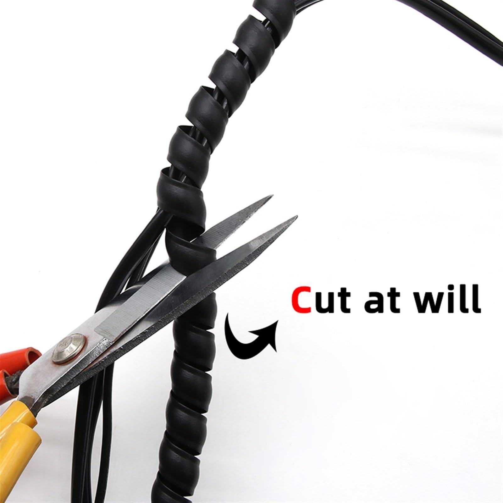 ELLANA spiral protector Spiral Cable Protector 8mm 40mm Spiral Wrap Winding Line Organizer Flexible Cable Wire Cover Pipe Cable Sleeve Tube wraps cable(Green,ID 12mm 10 Meters)