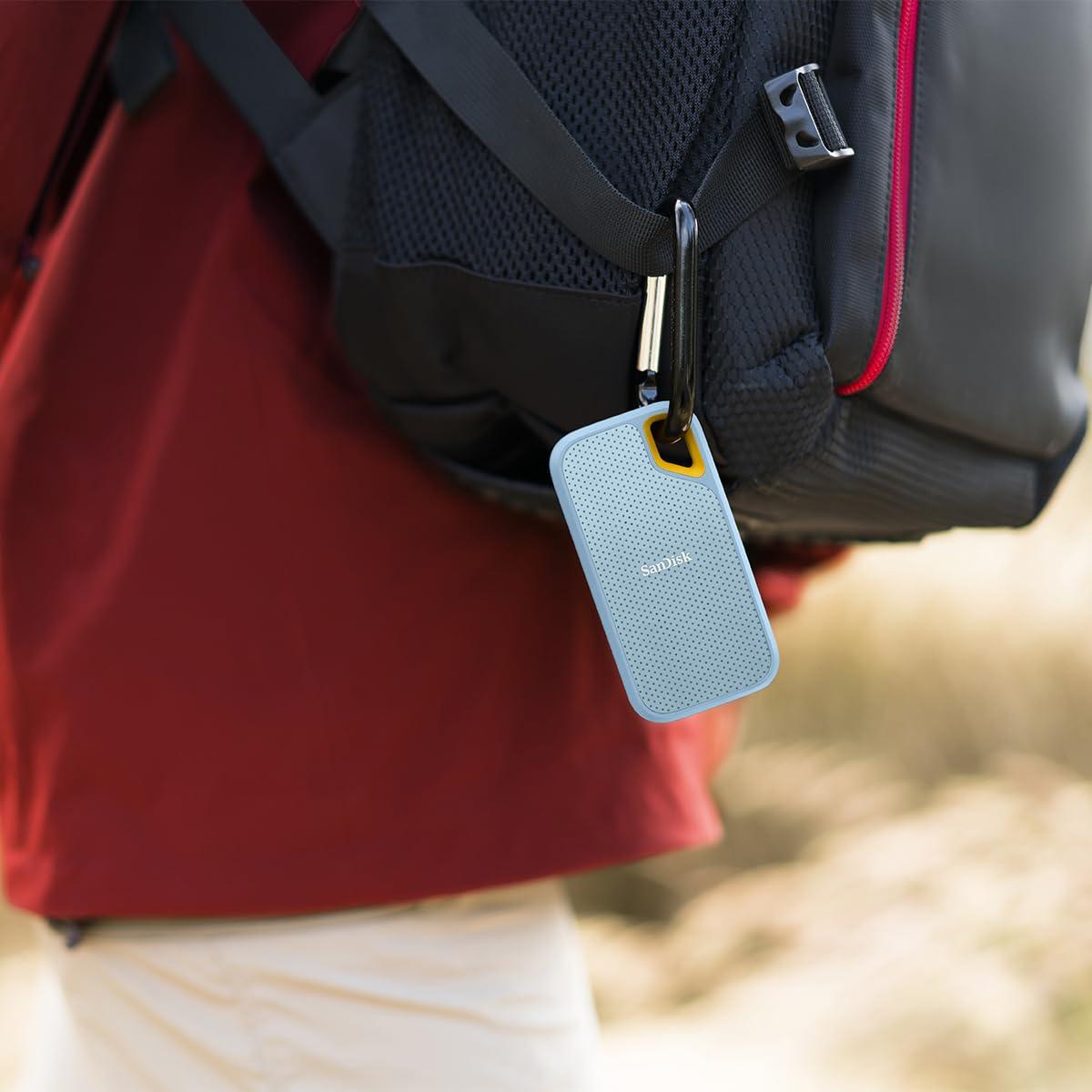 SanDisk SanDisk 4TB Extreme Portable SSD - Up to 1050MB/s, USB-C, USB 3.2 Gen 2, IP65 Water and dust Resistance, Updated Firmware, Sky Blue - External Solid State Drive - SDSSDE61-4T00-G25B