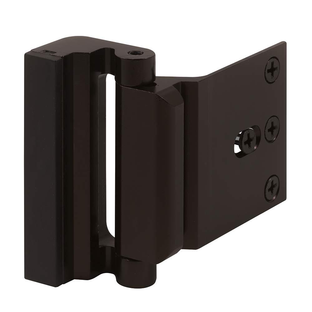 Defender Security Prime-Line U 11126 Door Reinforcement Lock Add Extra, High Security to your Home and Prevent Unauthorized Entry 3 In. Stop, Aluminum Construction, Bronze (Single Pack)