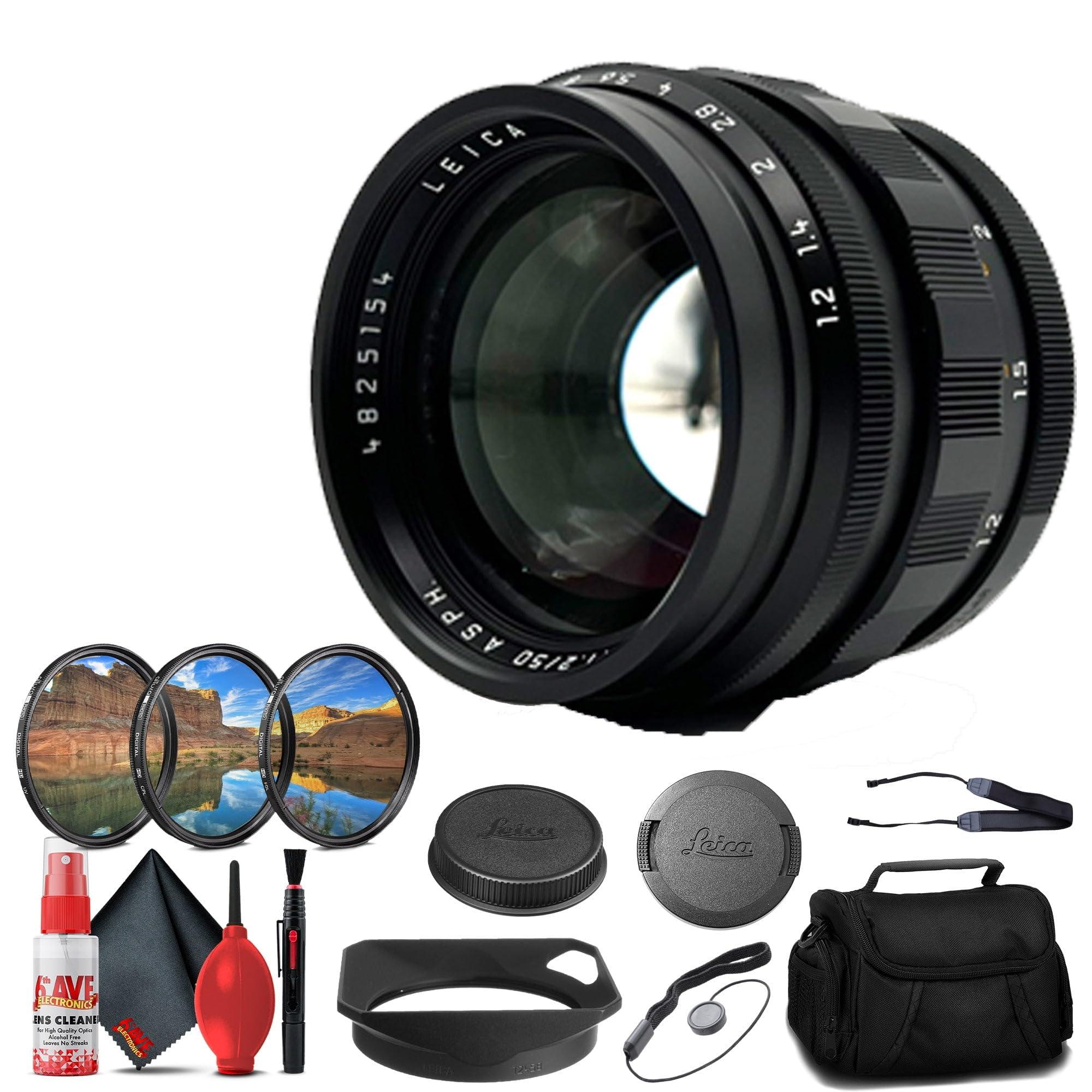 Leica Leica Vario-Elmar-T 18-56mm f/3.5-5.6 Large-Format ASPH. Lens (11080) with Padded Lens Case + 52mm 3-Piece Filter Kit + Neck Strap + Lens Cap Keeper + Cleaning Kit