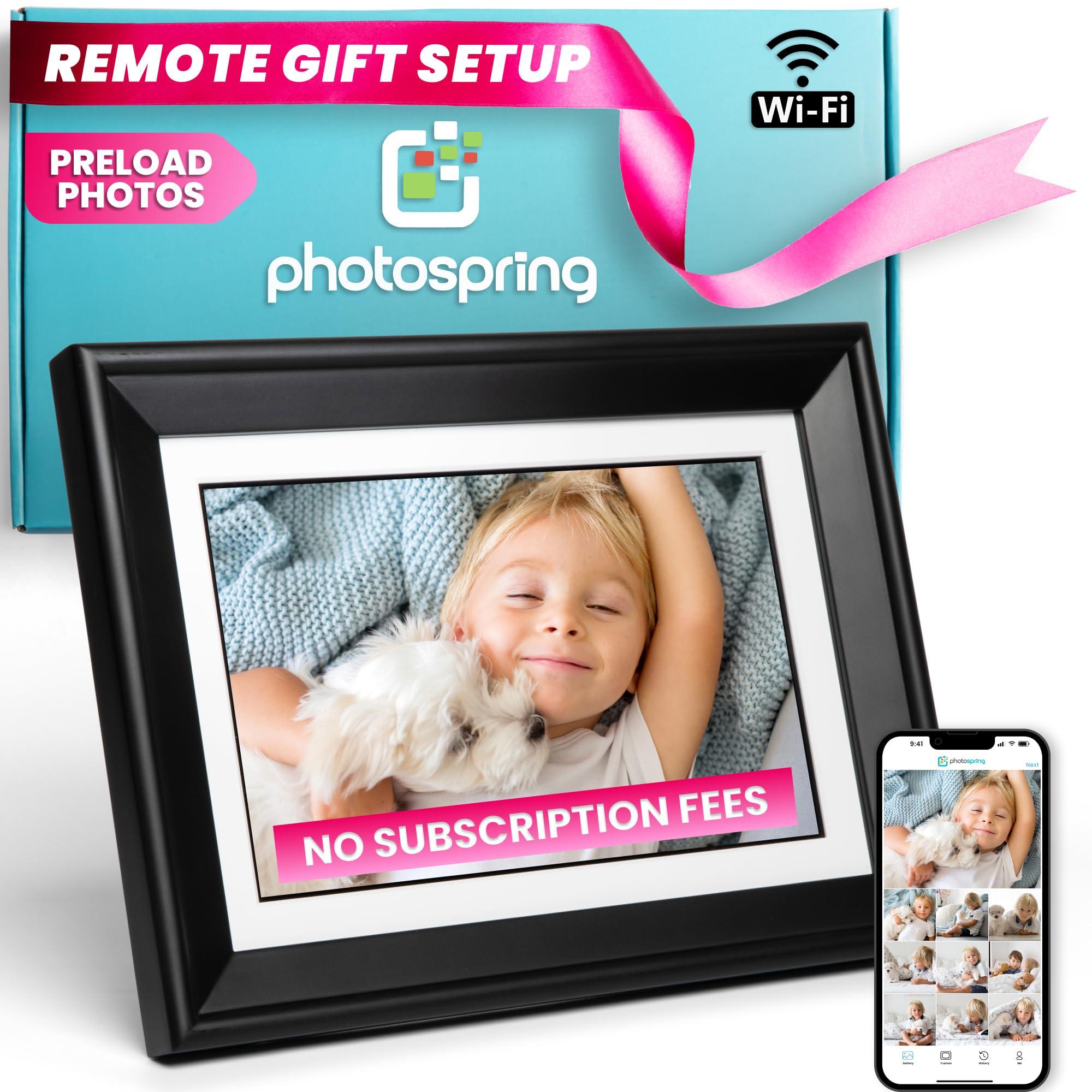 PhotoSpring PhotoSpring 10 inch WiFi Digital Picture Frame | Send Photos by Email, Web or Our Free App | Electronic Picture Frame with Touchscreen & 32GB Internal Memory | Easy Setup | Play Videos up to 5 min