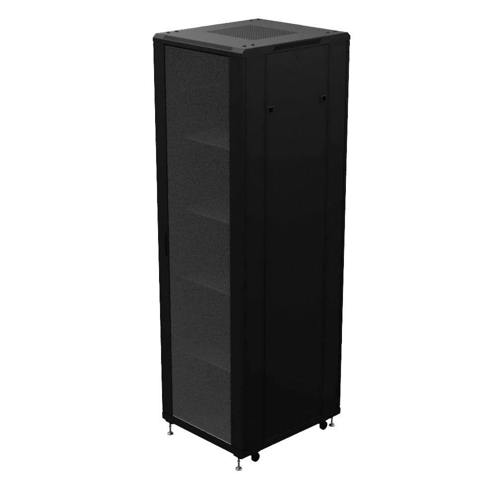NavePoint NavePoint 42U Network Cabinet - 19\" AV Cabinet for Home, Studio, or Office IT Equipment Rack Enclosure, 28\" Deep with Casters, Cooling Vents, Lockable Door & (4) 450mm Shelves - Assembled, Black