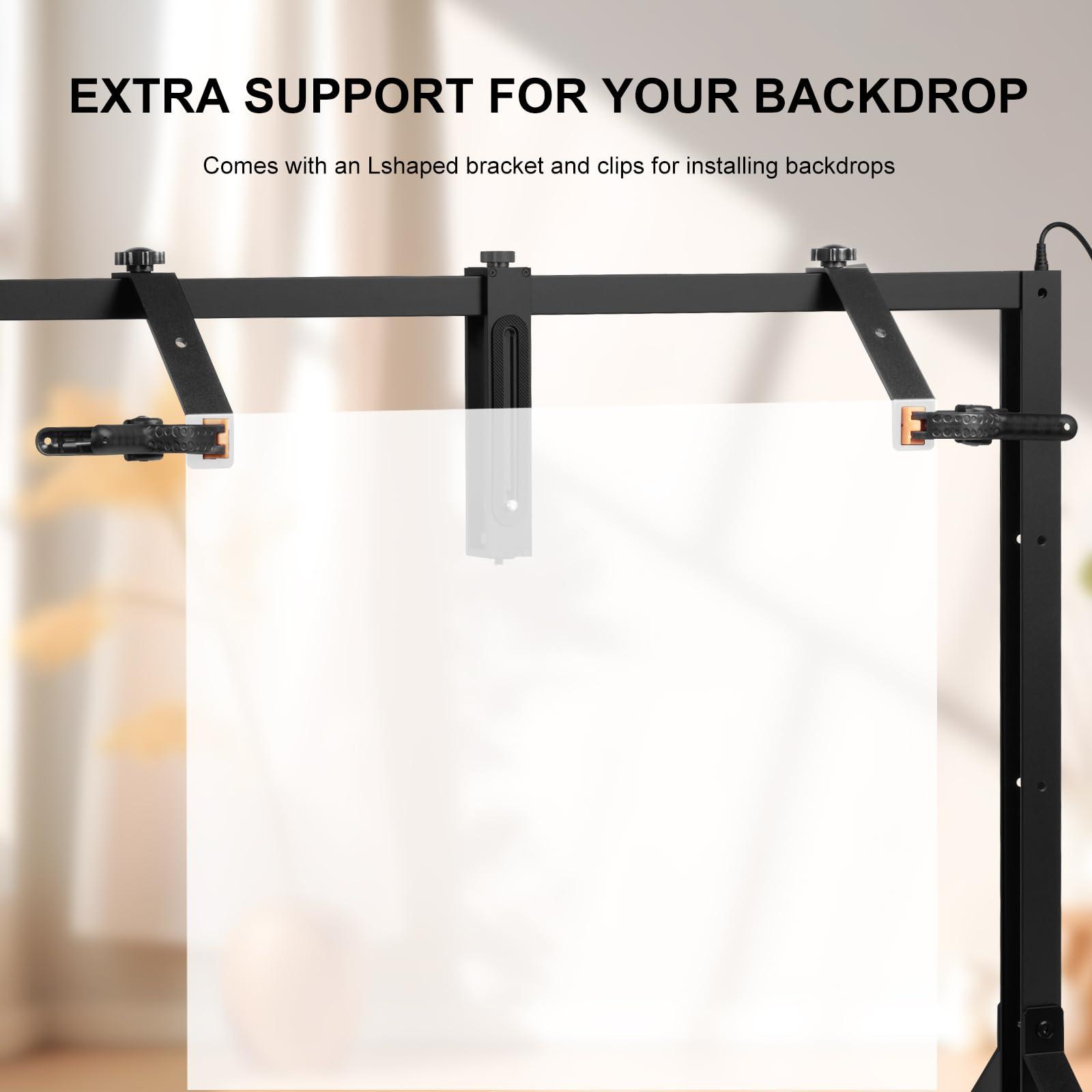 Gltire Gltire Overhead Camera Mount Rig Top-Down Shots with 5600K Led Photography Lighting, Table Top Desk Mount Stand for Camera DSLR Photo Video DIY Art Studio Painting Vlogging with Phone Grip/Clamps