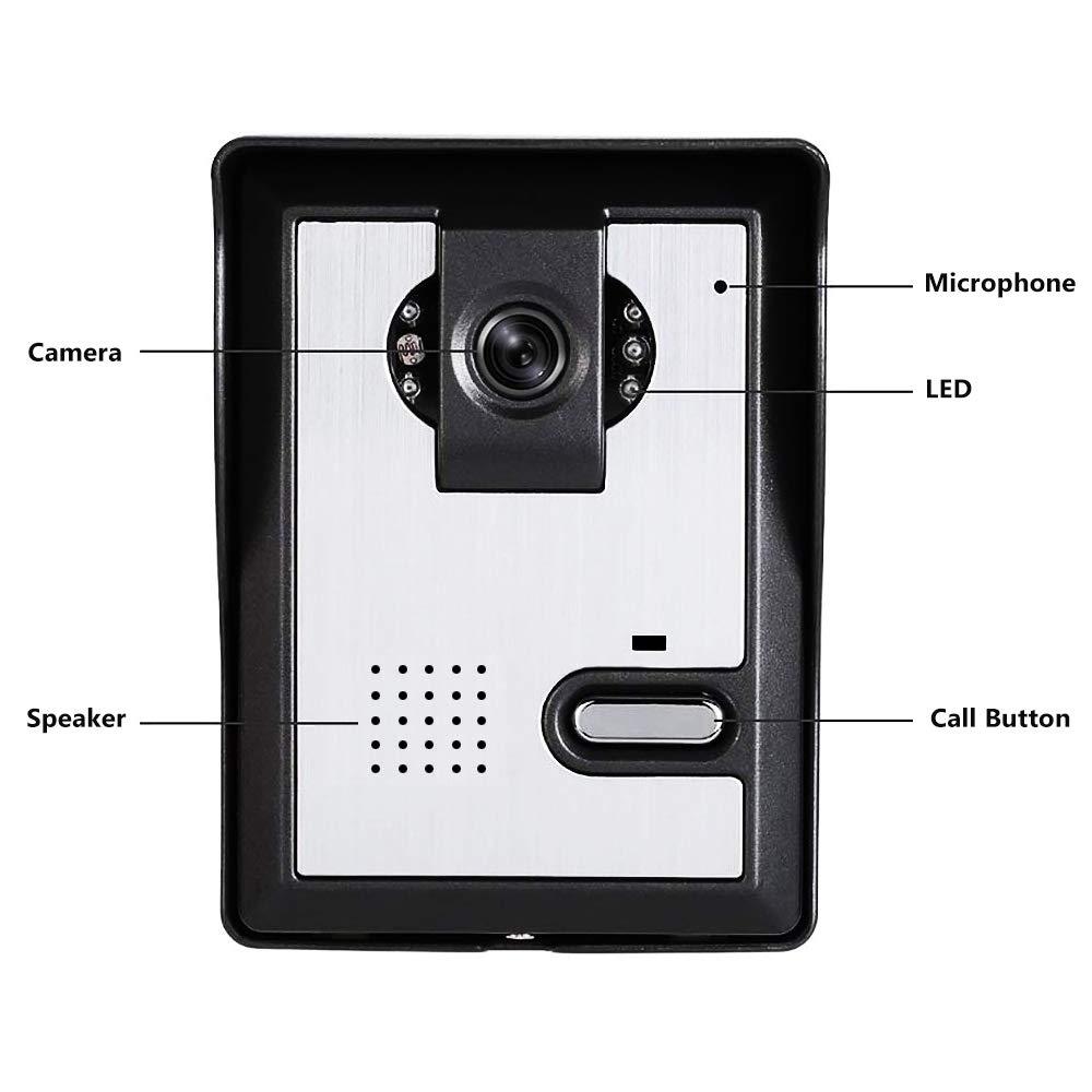 AMOCAM AMOCAM Video Intercom System,7 Inches Monitor Wired Video Door Phone Doorbell Kits, Support Unlock, Monitoring, Dual-Way Intercom, 2 Camera with 3 Monitors