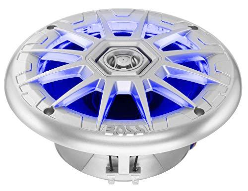 BOSS Audio Systems 4) BOSS Audio MRGB65 6.5" 400W Boat Marine RGB LED Light Speakers Silver 2 Pairs