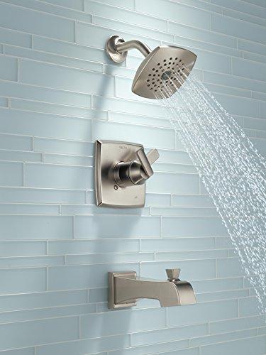 DELTA FAUCET Delta Faucet Ashlyn 17 Series Single-Handle Tub and Shower Trim Kit, Shower Faucet with Single-Spray Touch-Clean Shower Head, Stainless T17464-SS (Valve Not Included)
