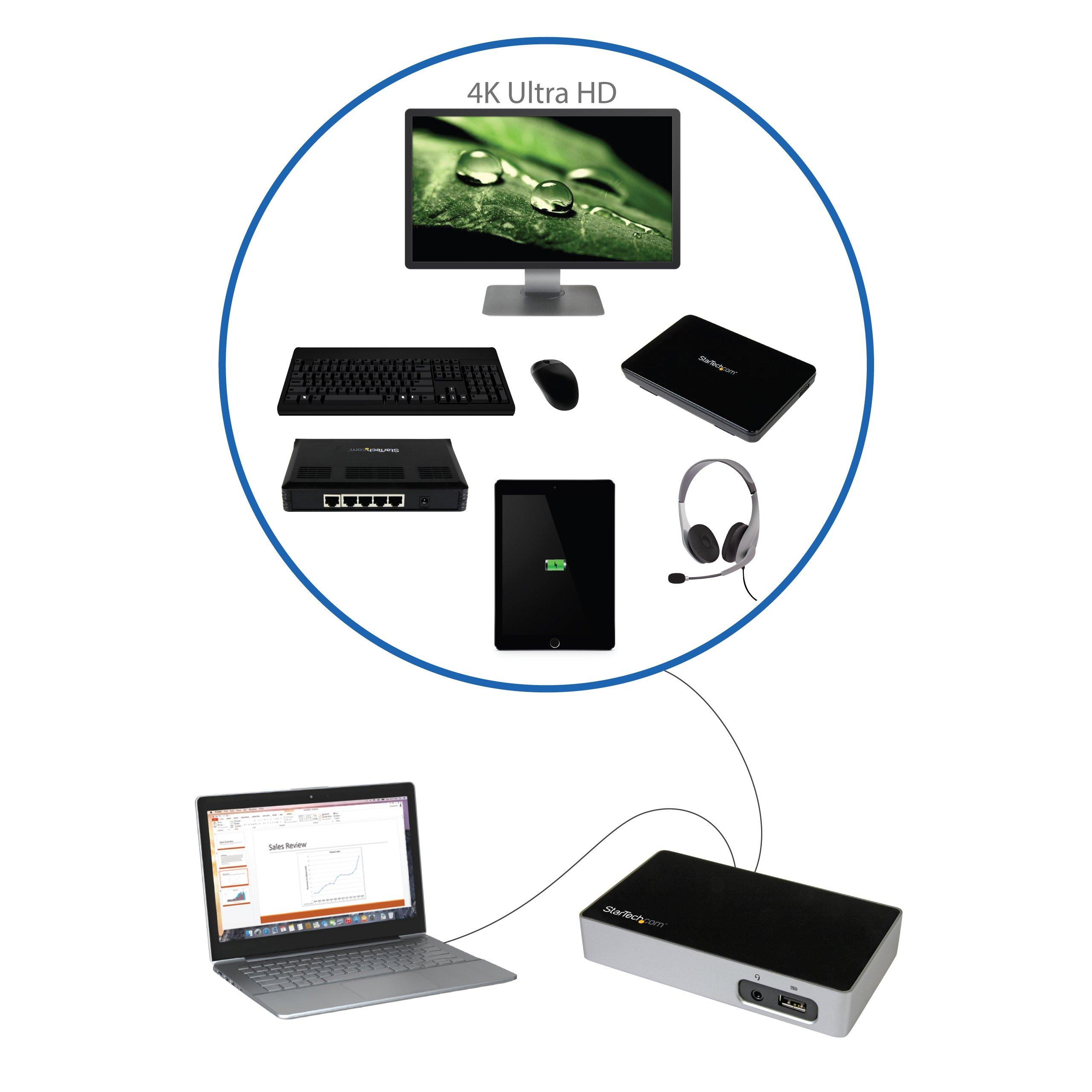 StarTech.com StarTech.com 4K DisplayPort Docking Station for Laptops/USB 3.0 / Universal Laptop Docking Station / 4K Ultra HD Doc (USB3VDOCK4DP)