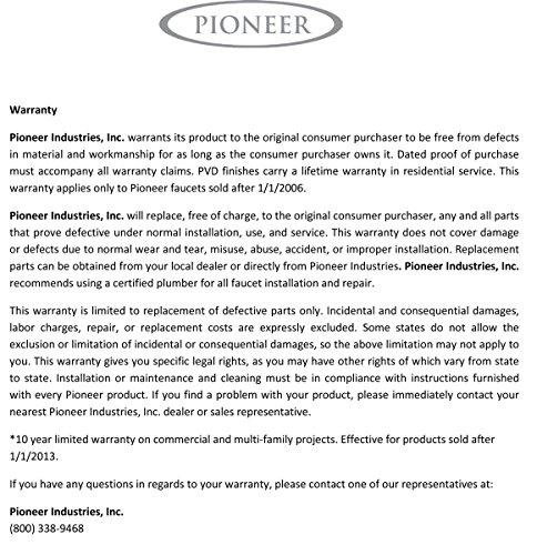 Pioneer Pioneer 2AM500-BN Two Handle Kitchen Bridge Faucet, PVD Brushed Nickel Finish