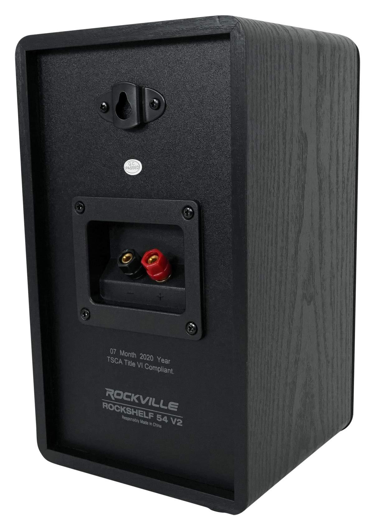 Rockville Pair Rockville RockShelf 54B Black 5.25" Home Bookshelf Speakers w/37 Stands