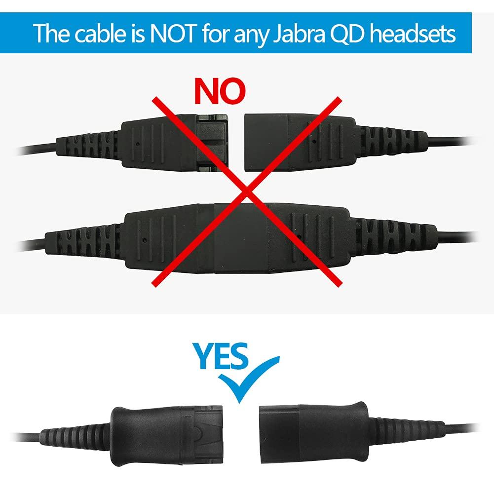VT VT QD to USB Adapter Cable Compatible with Any Plantronic-Poly QD Headset with a Quick Disconnect with Volume Control and Mute Microphone/Speaker (PLT-QD-USB(02))