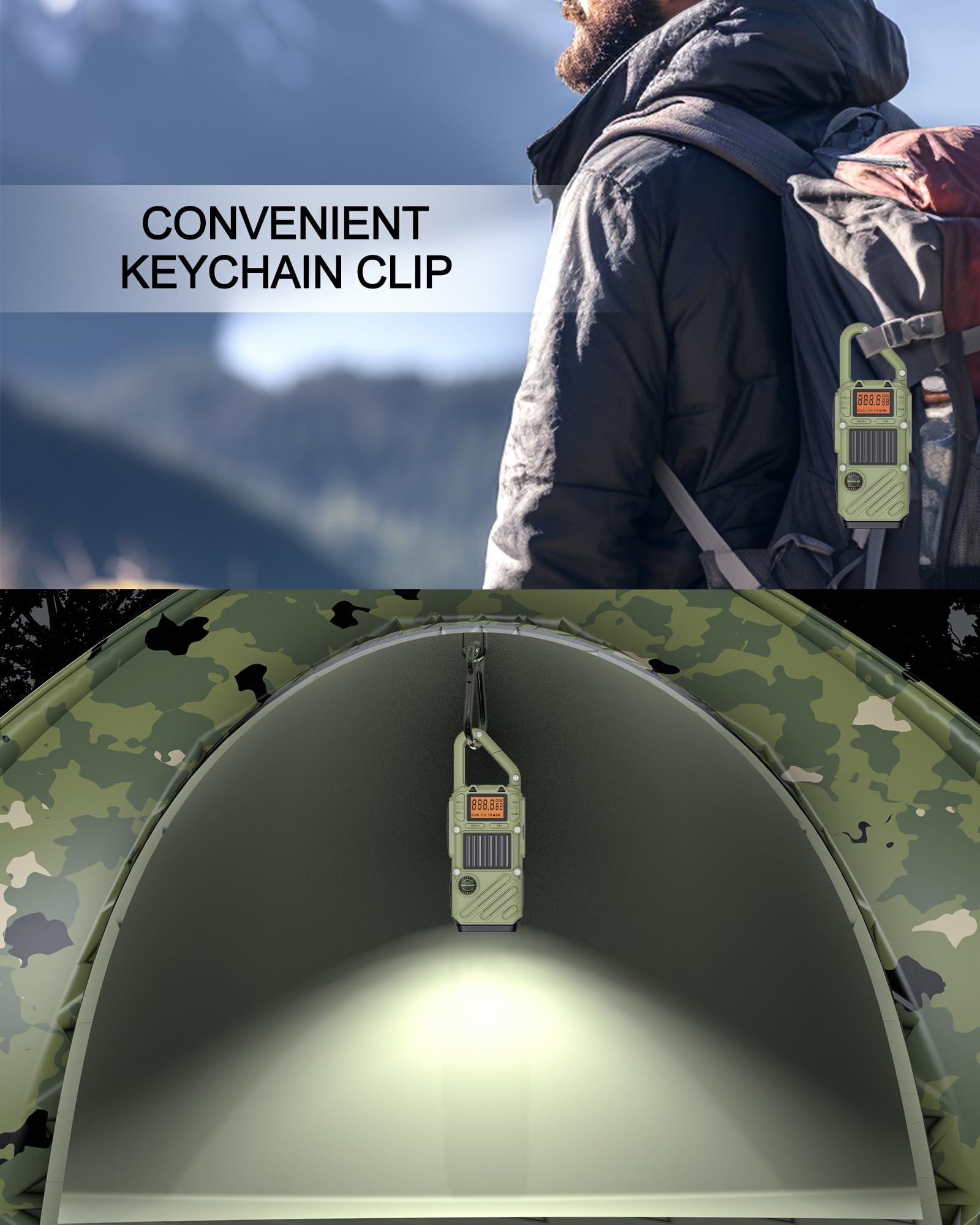 QUOLIX Rechargeable Adult Walkie Talkie with Emergency Solar Hand Crank Charging with FM/NOAA,Weather Alert,LED Flashlight-USB Charging and SOS Siren Long Range 2 - (Way Radio)