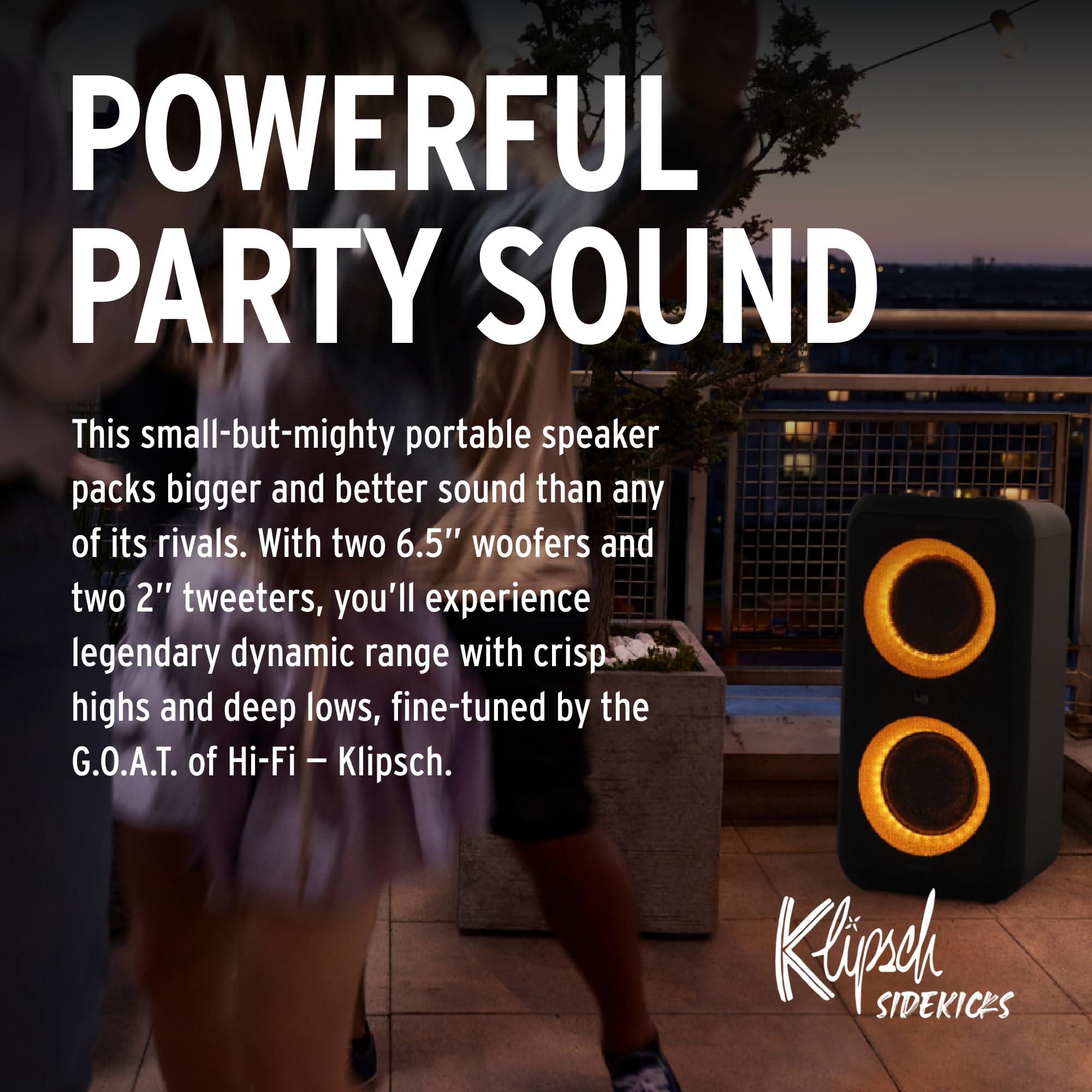 Klipsch Klipsch Gig XXL, Black - Portable Wireless Bluetooth Speaker - Multiple Color Modes - Bass Boost - Two 6.5" Woofers & Two 2" Tweeters - 8-Hour Playtime