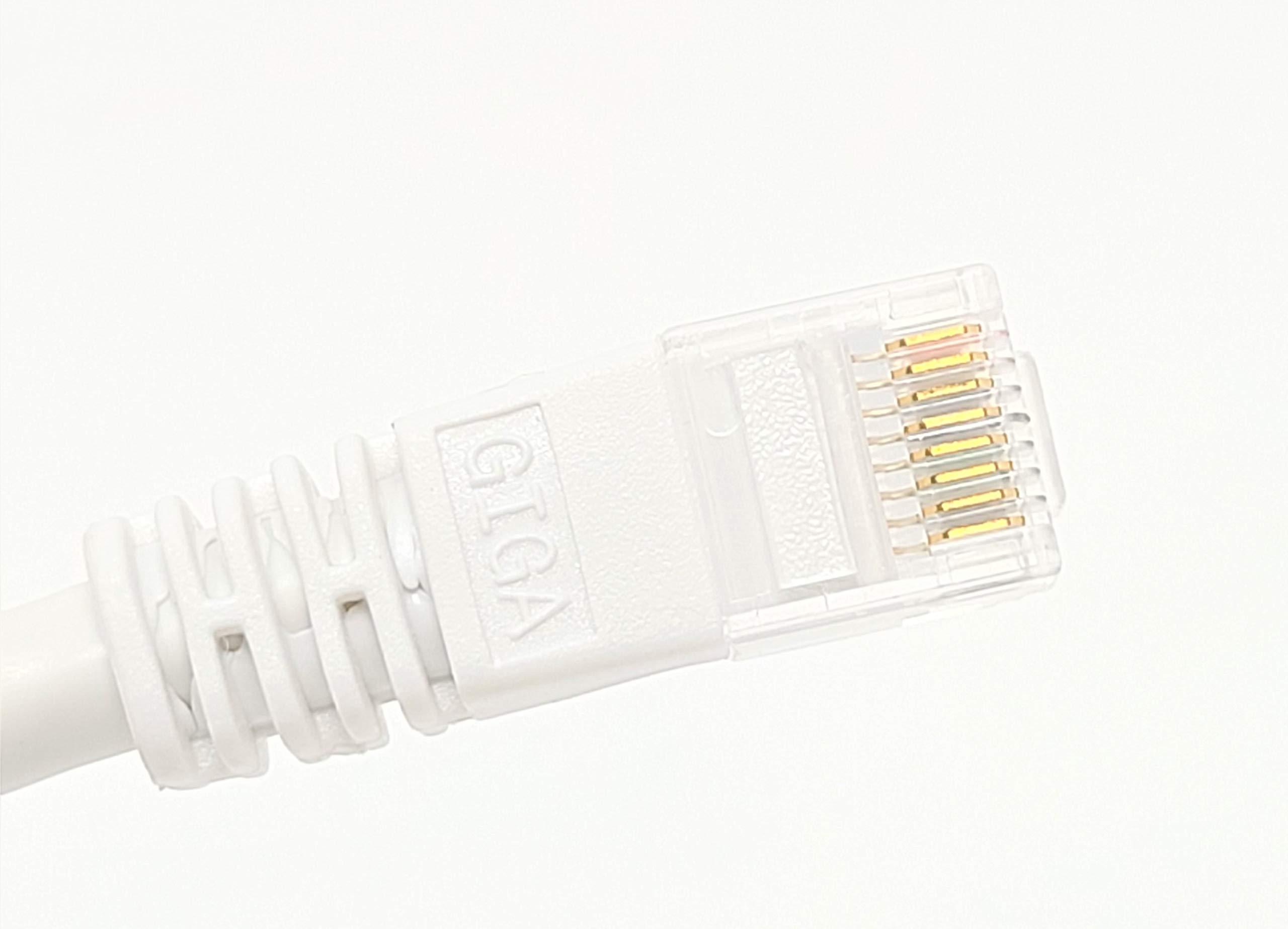 MICRO CONNECTORS Micro Connectors 25 Feet Cat6 Molded Snagless RJ45 UTP Networking Patch 24AWG Cable (White) (E08-025W)