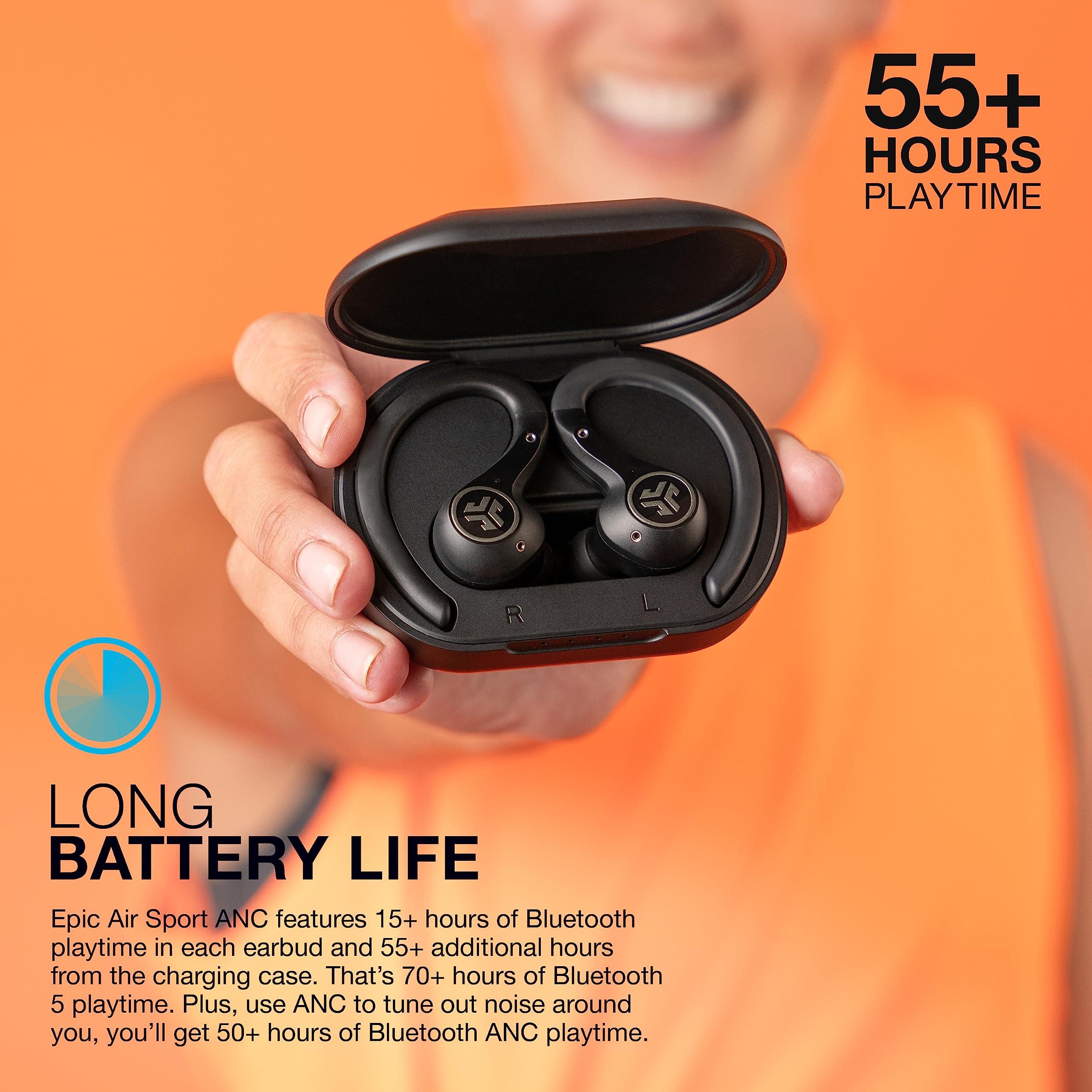 JLab JLab Epic Air Sport ANC Gen 2 True Wireless Bluetooth Earbuds, Headphones for Working Out, IP66 Sweatproof, 15-Hour Battery Life +55-Hour Charging Case, Music Controls, 3 EQ Sound Settings