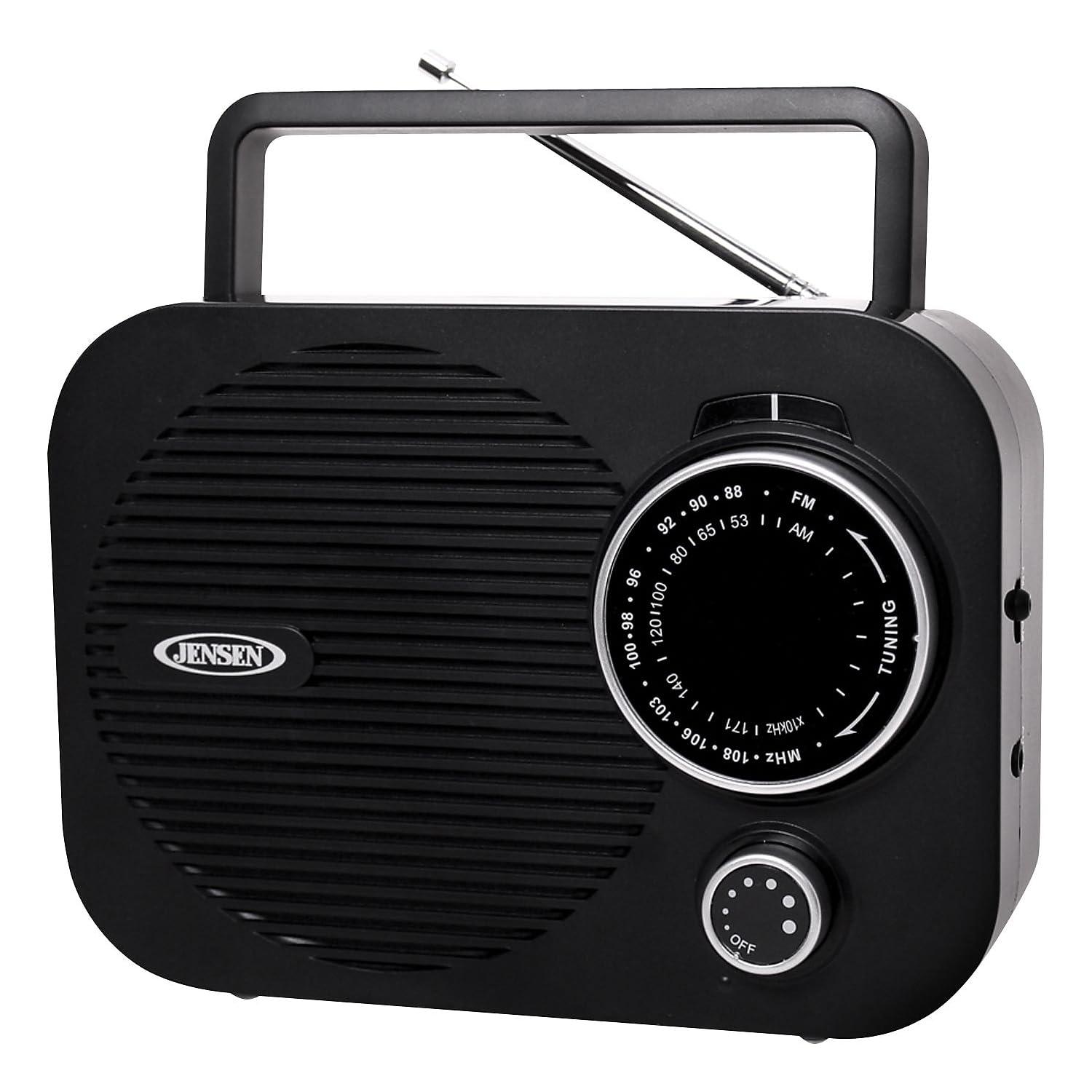 Jensen Jensen Radios, MR-550-BK Portable AM/FM Radio, Black