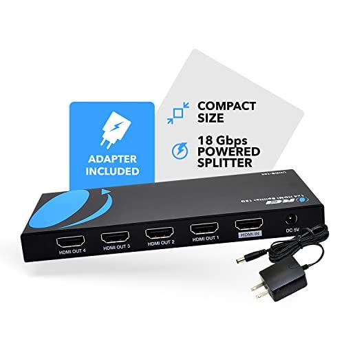 OREI Orei UltraHD 4K @ 60 Hz 1 X 4 HDMI Splitter 1 in 4 Out 4 Port 4: 8-Bit - HDMI 2.0, HDCP 2.0, 18 Gbps, EDID, Duplicate / Mirror 4K Screens - UHDS-104