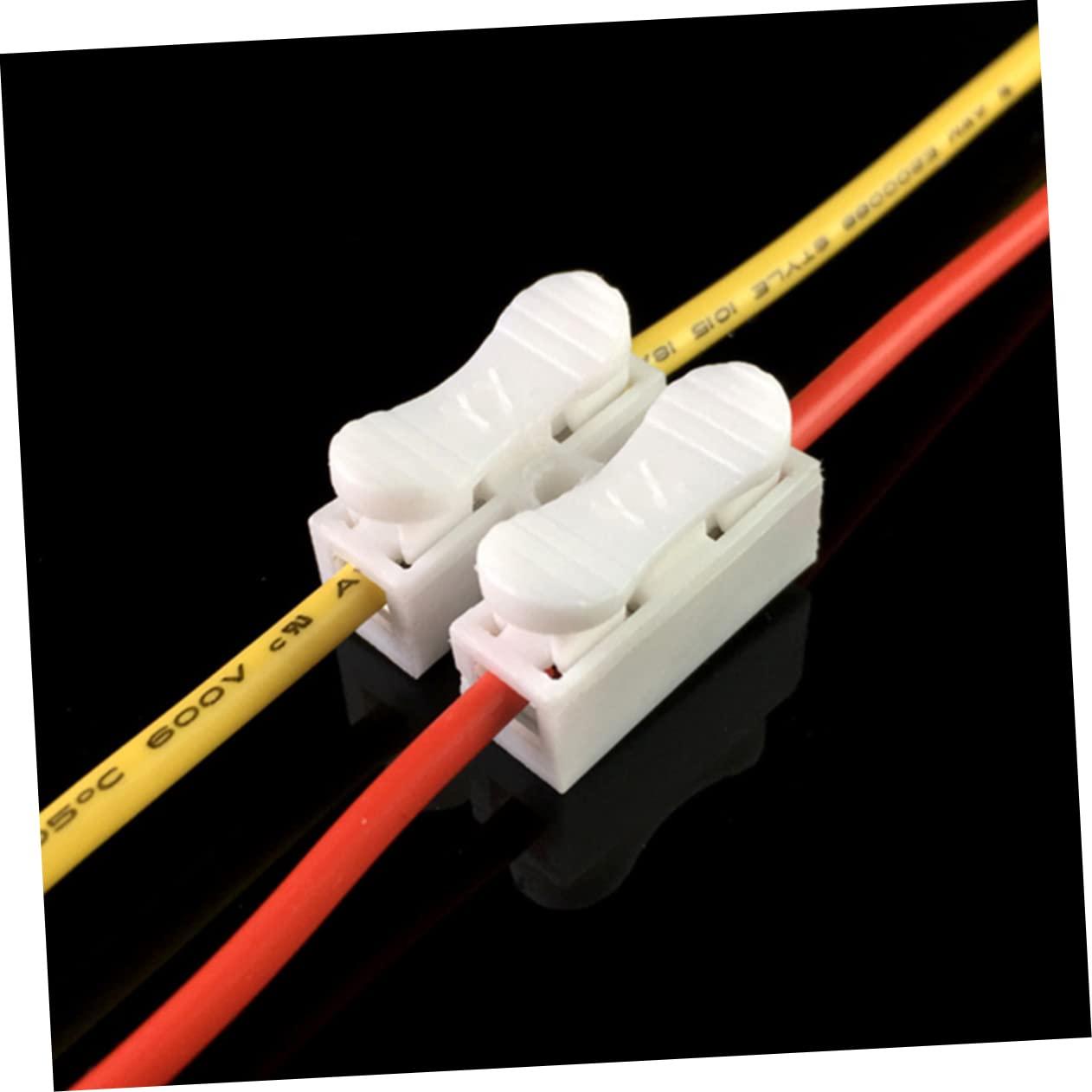 Angoily Angoily 9 Pcs Electrical Connectors White Electrical Wire Connectors 2 Way Electric Connector Wire Terminals