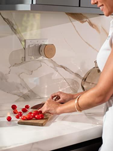 OC Acoustic OC Acoustic Newport Plug-in Outlet Speaker with Bluetooth 5.1 and Built-in USB Type-A Charging Port (Champagne/White)