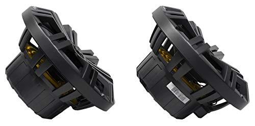 KICKER (1) Pair Kicker 45KM84L 8\" 600 Watt Boat Speakers LED\'s KM8 Bundle with (1) Rockville DMAC80B Dual 7.7\" Wakeboard Tower Speaker Enclosure and (1) 1.75\" Compatible with Polaris RZR Speakers (3 Items)